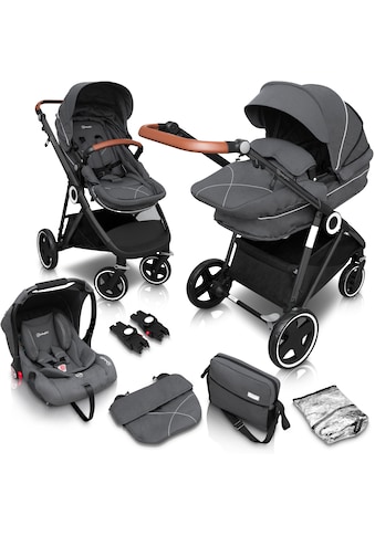 BabyGo Kombi-Kinderwagen »Halime 3in1, Grey Black«, mit flexiblen Schwenkrädern, inkl.... kaufen