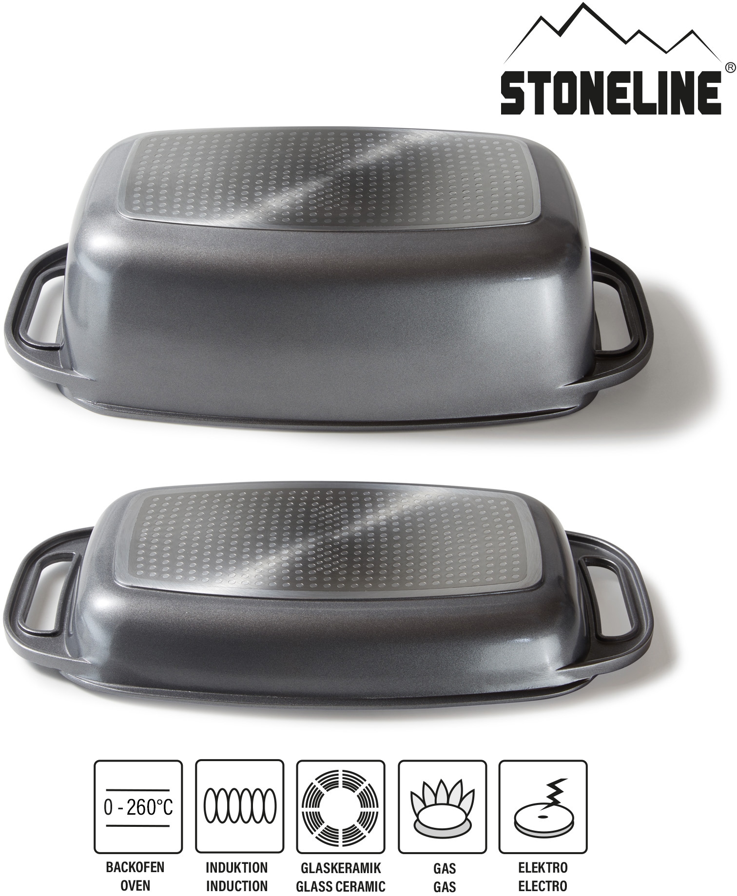 STONELINE Bräter, Aluminiumguss, (1 tlg.), mit Alugussdeckel, Induktion