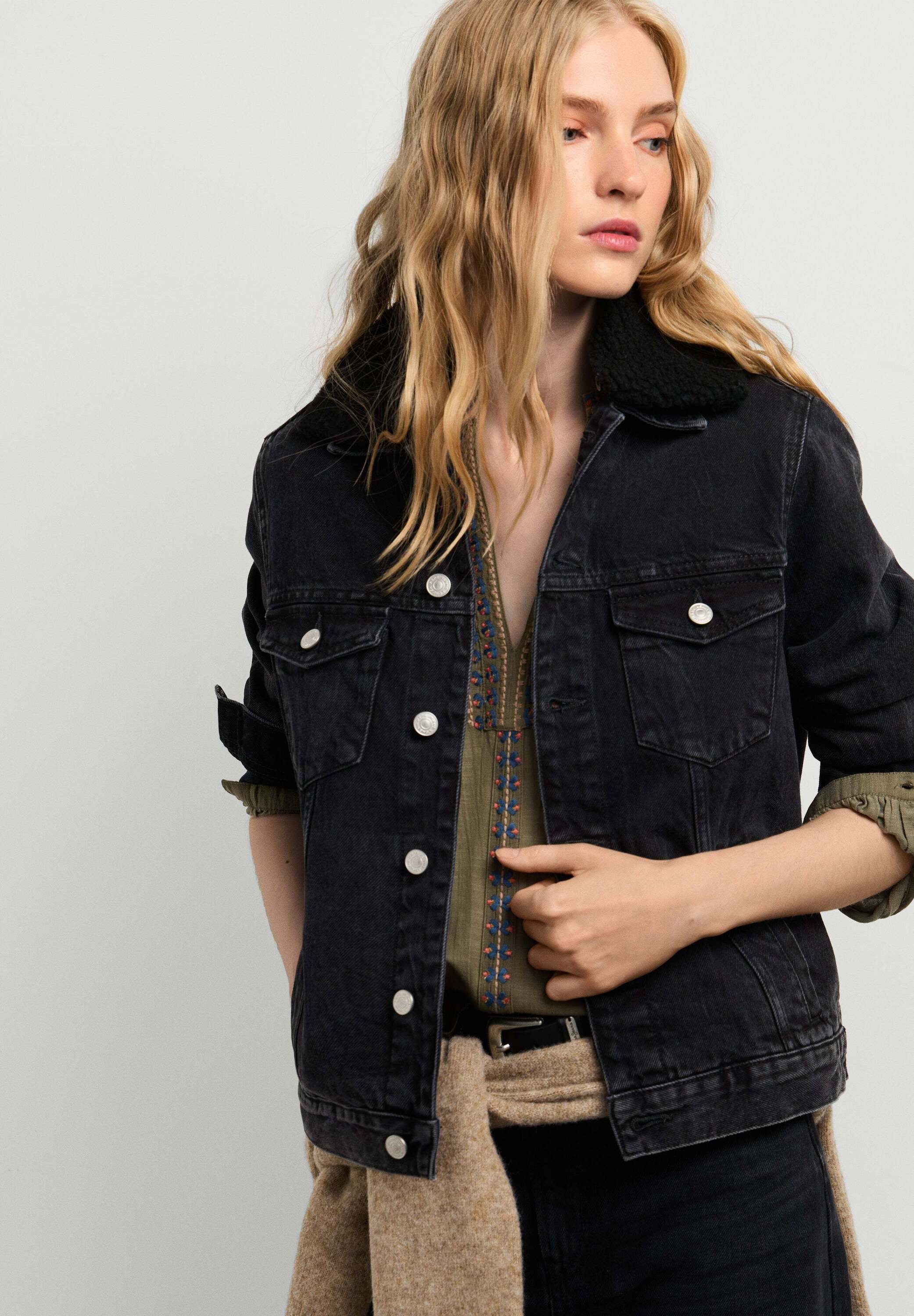Pepe Jeans Jeansjacke "denim jacket CRESCENT TRUCKER JACKET TEDDY"