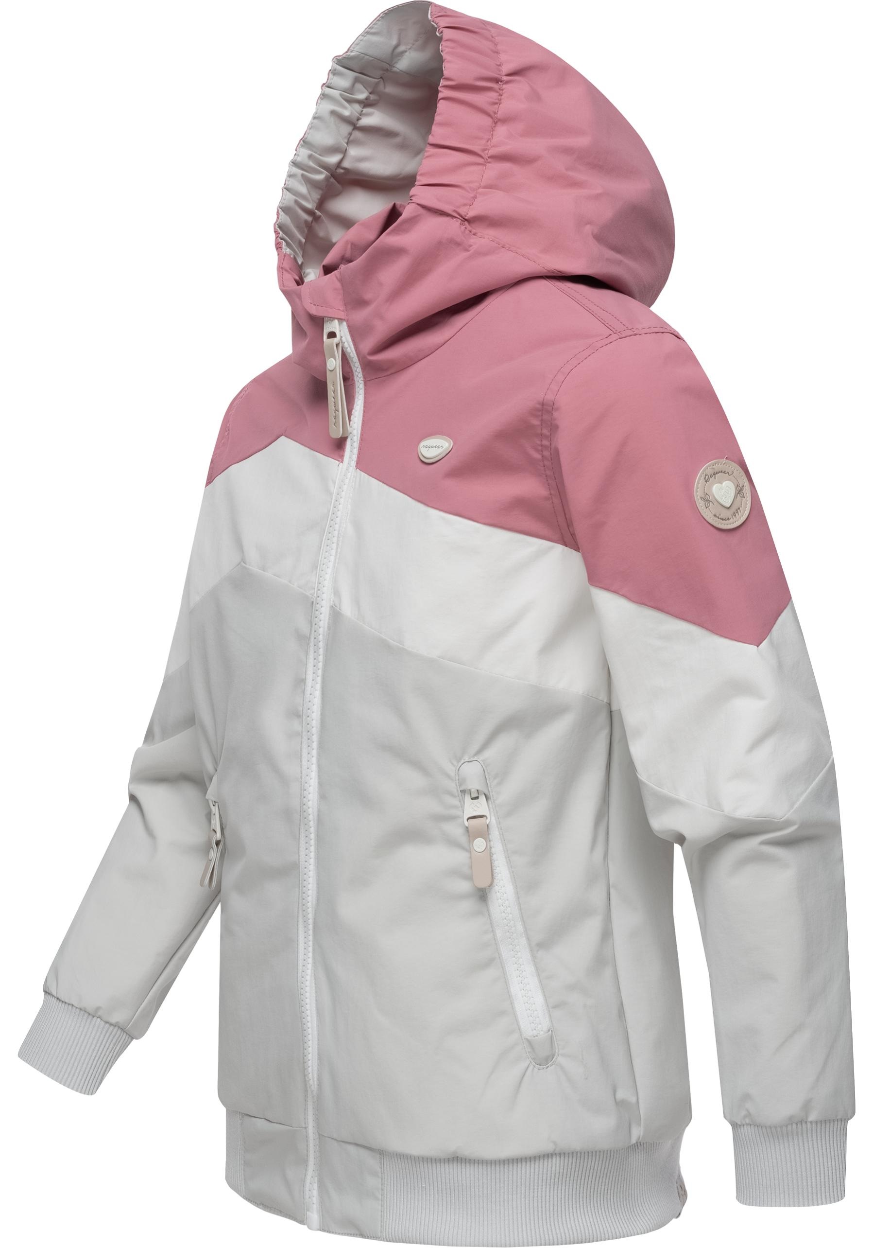 Ragwear Outdoorjacke »Kristla Block«, mit Kapuze, Dreifarbige Mädchen Übergangsjacke