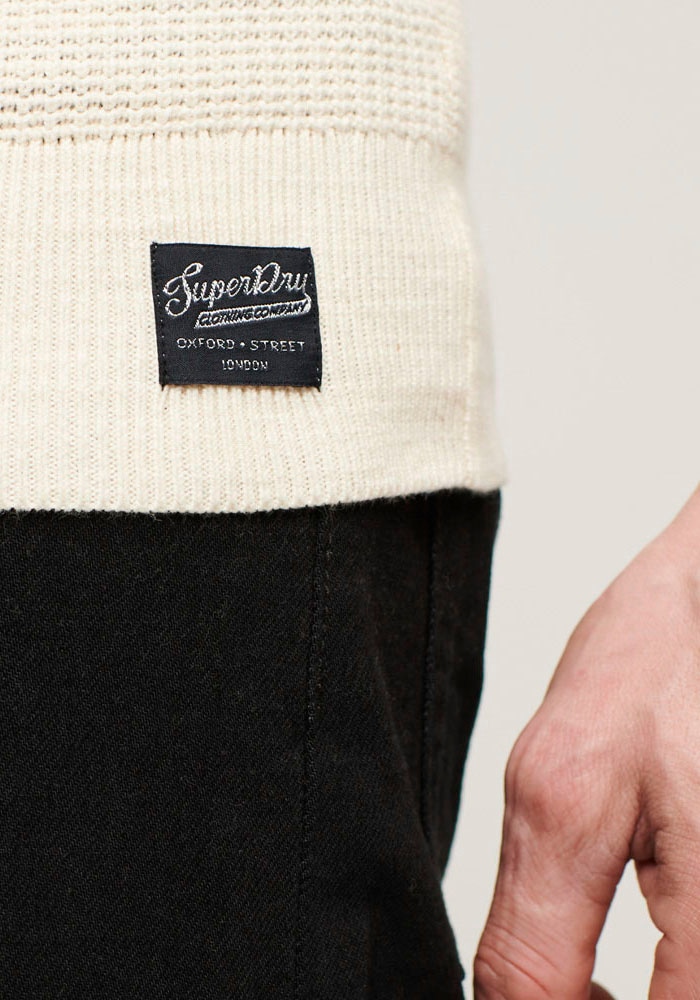 Superdry Strickpullover »TEXTURED CREW KNIT JUMPER«, mit strukturiertem Waffelstrickmuster