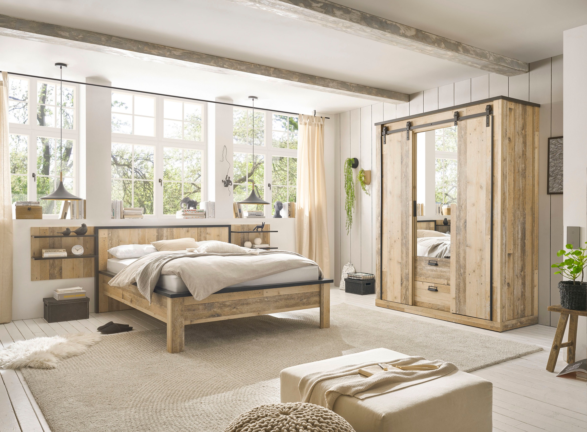 Home affaire Schlafzimmer-Set "SHERWOOD" 4 Stk. tlg. Liegefläche 140x200cm, günstig online kaufen
