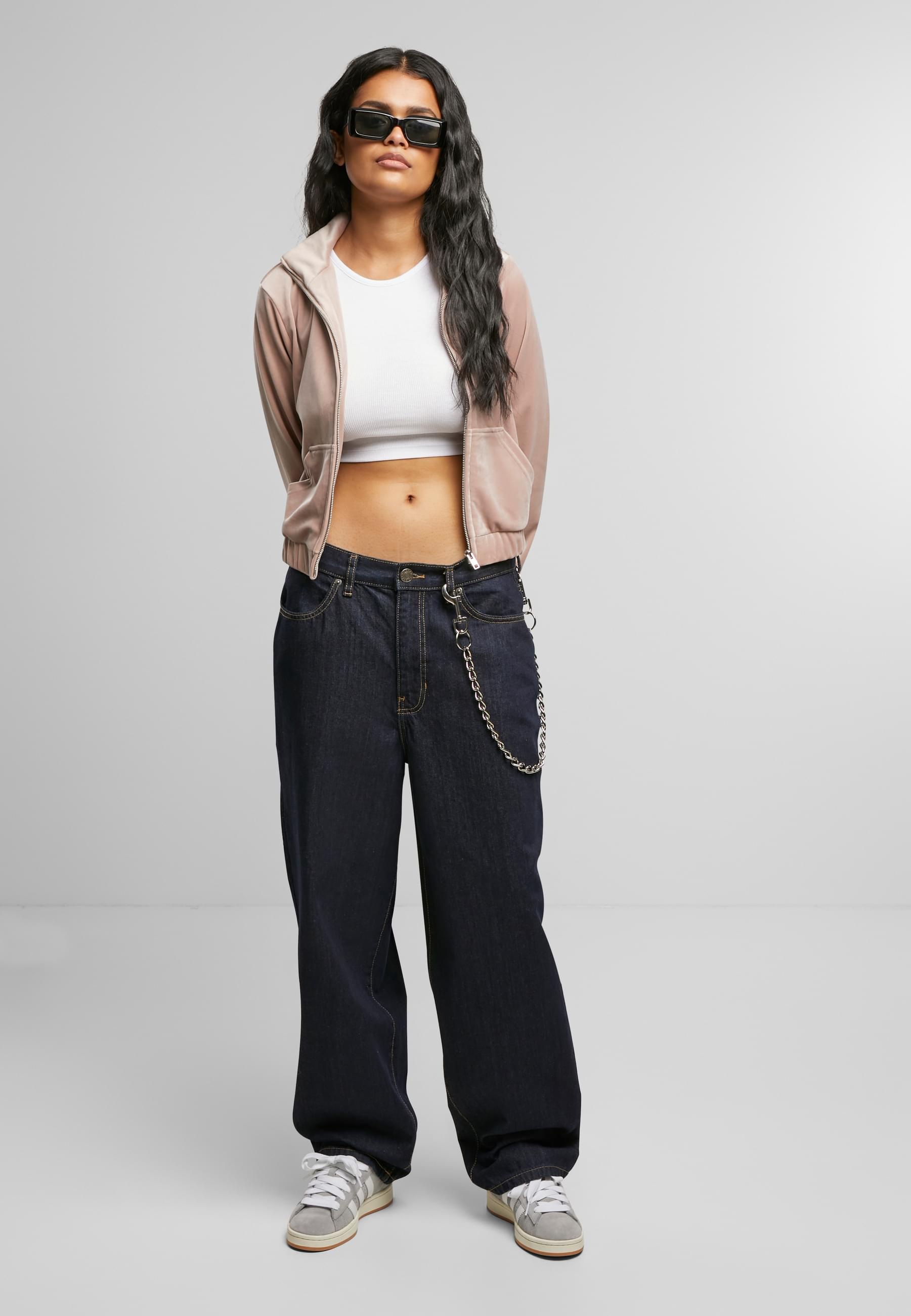 URBAN CLASSICS Allwetterjacke »Urban Classics Ladies Short Velvet Track Jacket«, (1 St.), ohne Kapuze