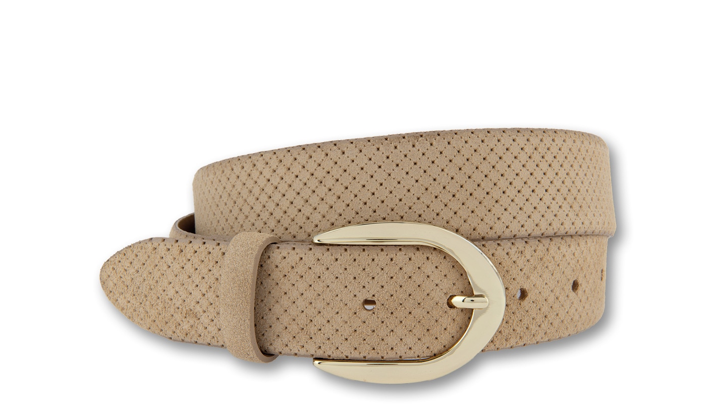 BERND GÖTZ Ledergürtel »Ledergürtel mit edel punktierter Oberfläche und Goldschließe«