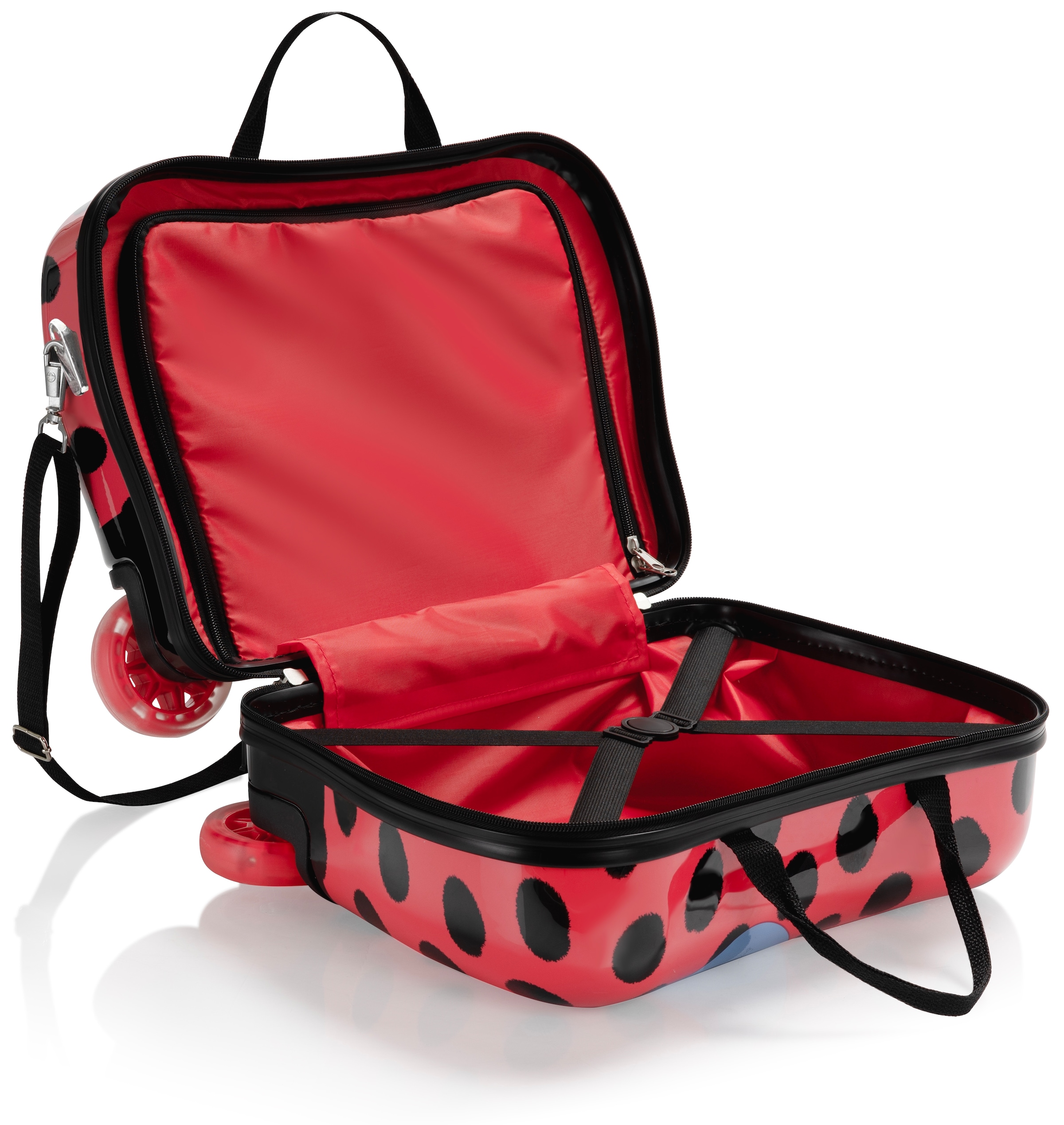 Heys Kinderkoffer »Kinderkoffer Heys Kids Ride-On Luggage, 16 cm«, 4 Rollen, Heys x Joachim Llambi Kindergepäck Kindertrolley Marienkäfer