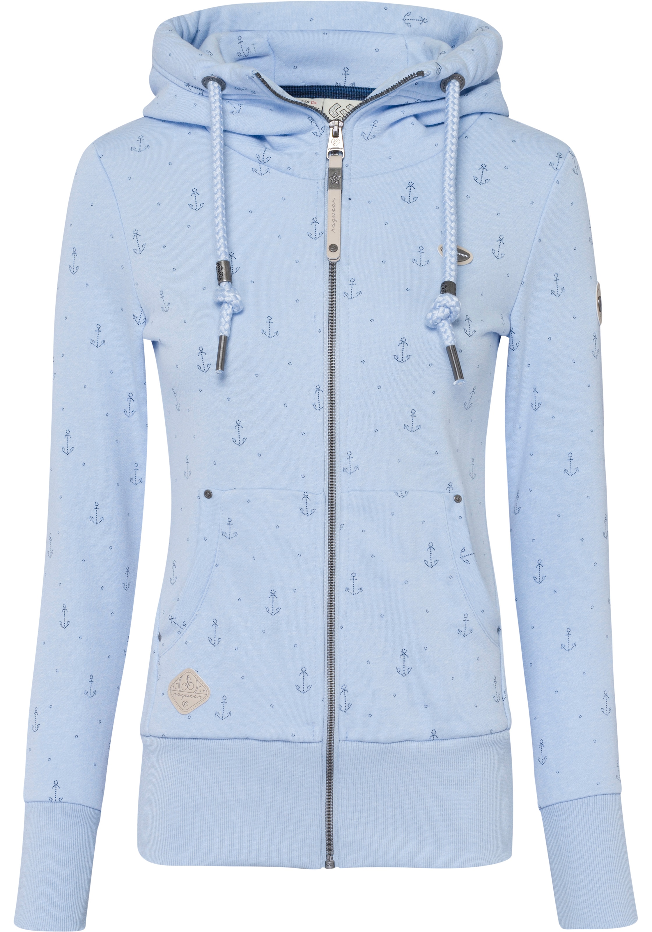 Sweatjacke »NESKA ZIP MARINA O«, mit maritimen Allover "Anker"-Druck