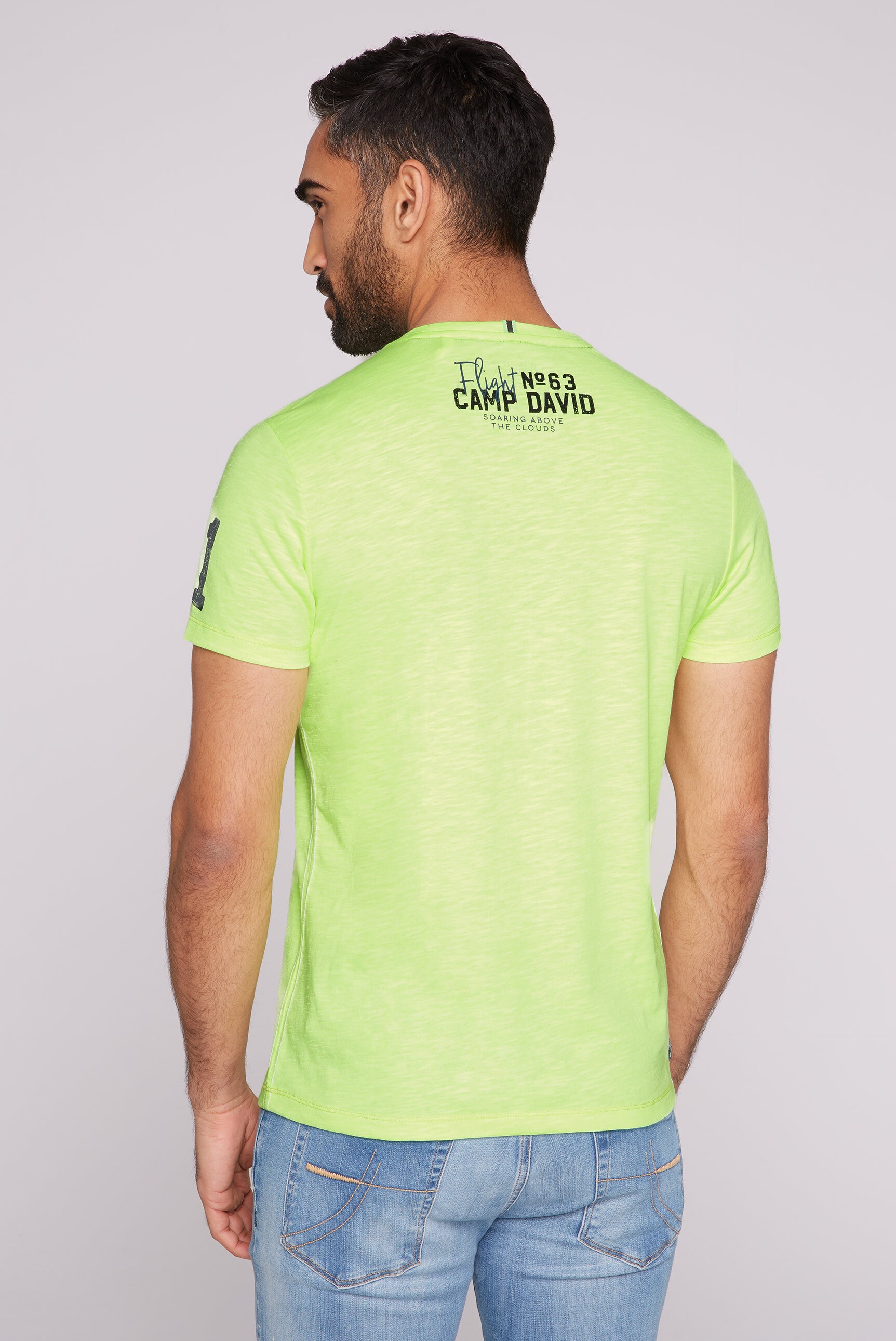 CAMP DAVID V-Shirt, mit Kontrastnähten