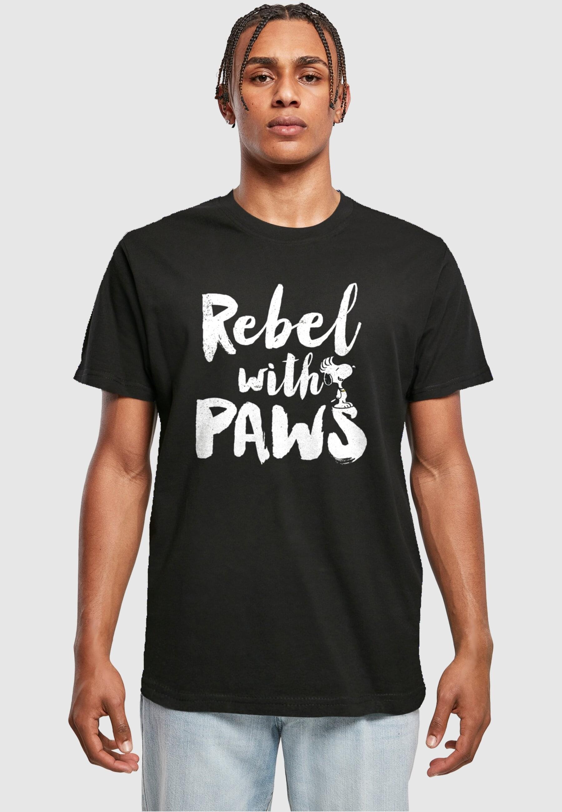 Merchcode T-Shirt »Merchcode Herren Peanuts - Rebel with paws T-Shirt Round Neck«, (1 tlg.)