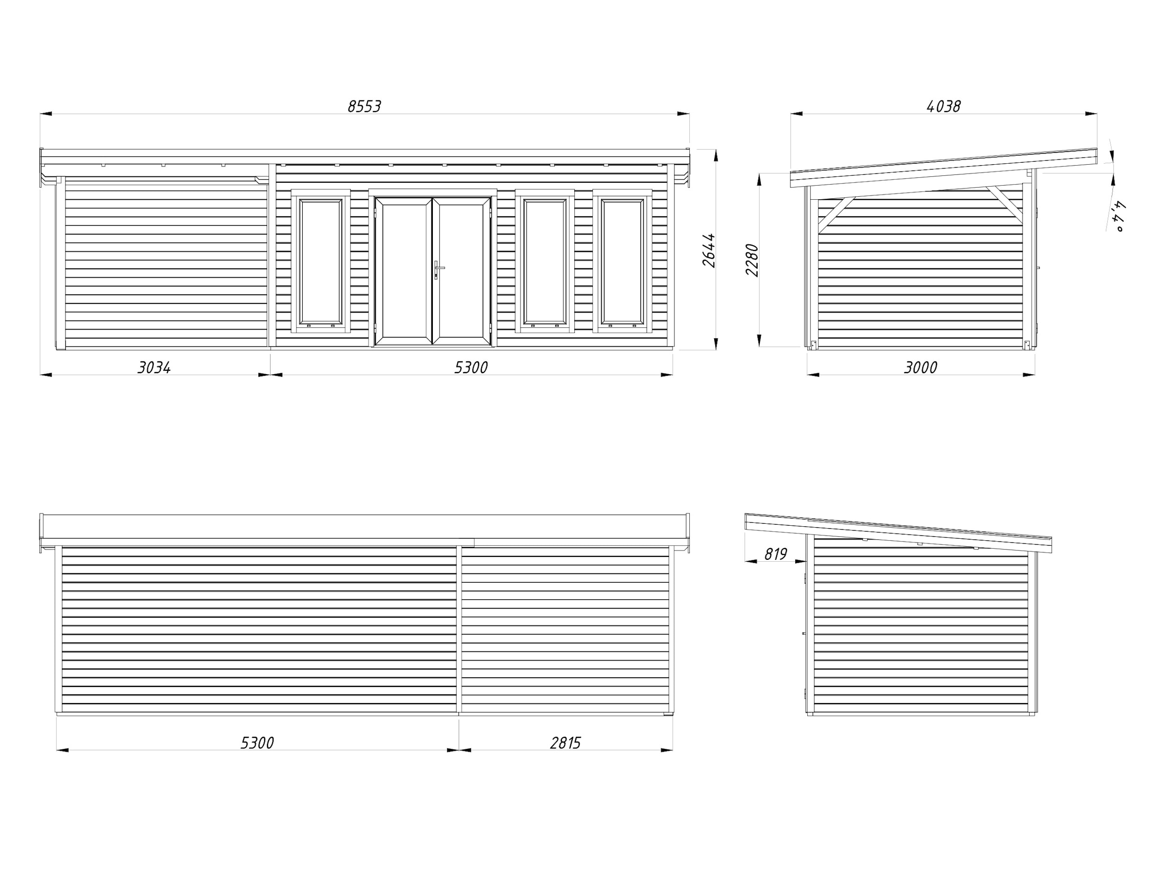 Palmako Gartenhaus »Aurelia 15,2+7,9 m²«