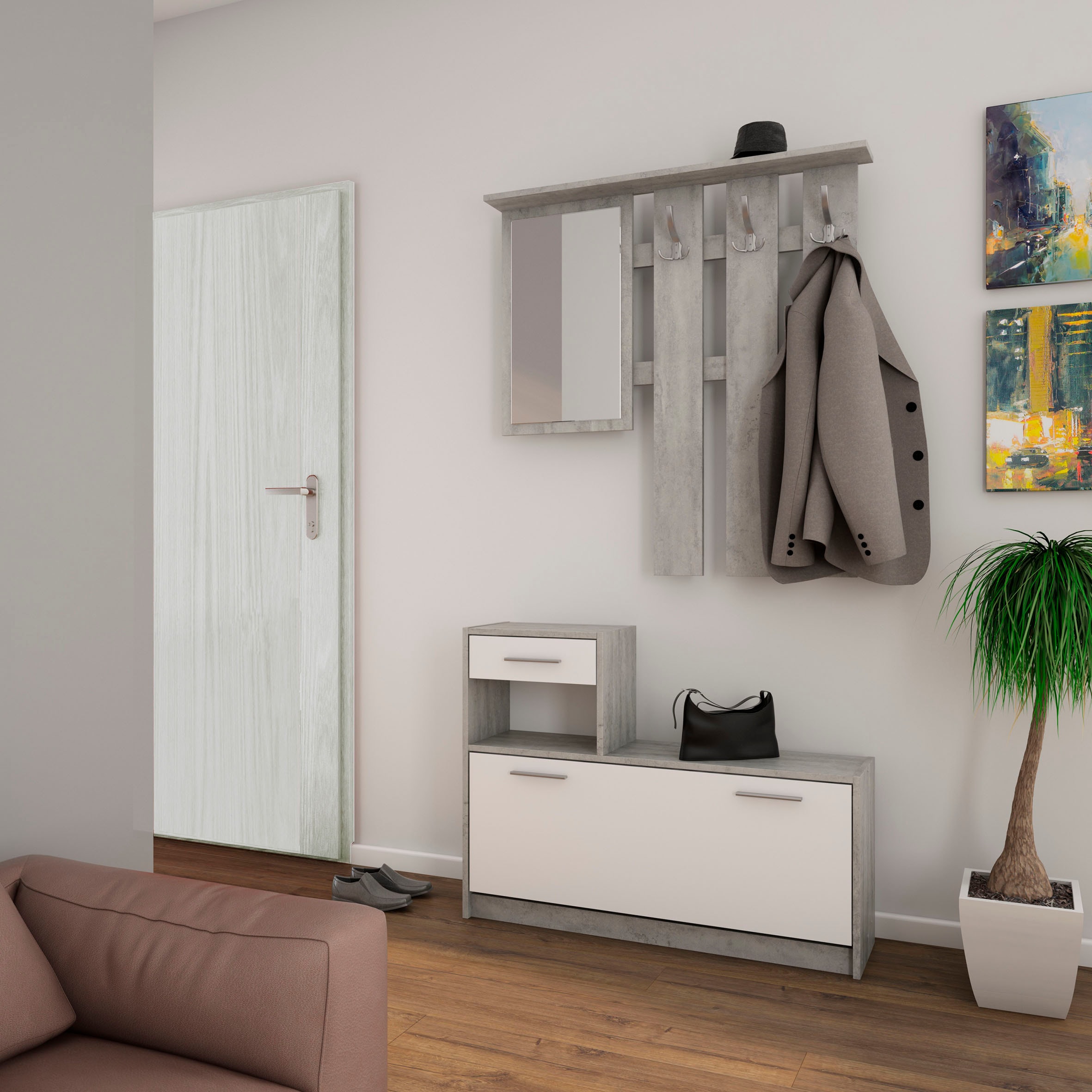 byLIVING Garderoben-Set "Tamina" 2 Stk. tlg. günstig online kaufen