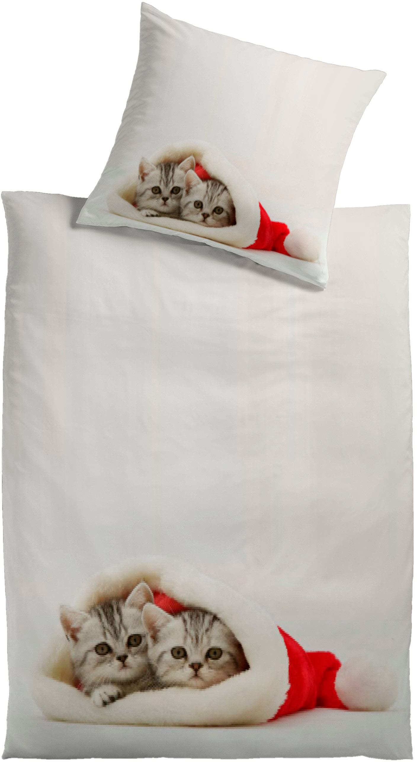 KiNZLER Bettwäsche "Katzenmotiv" 2 Stk. tlg. aus Baumwoll-Renforcé günstig online kaufen