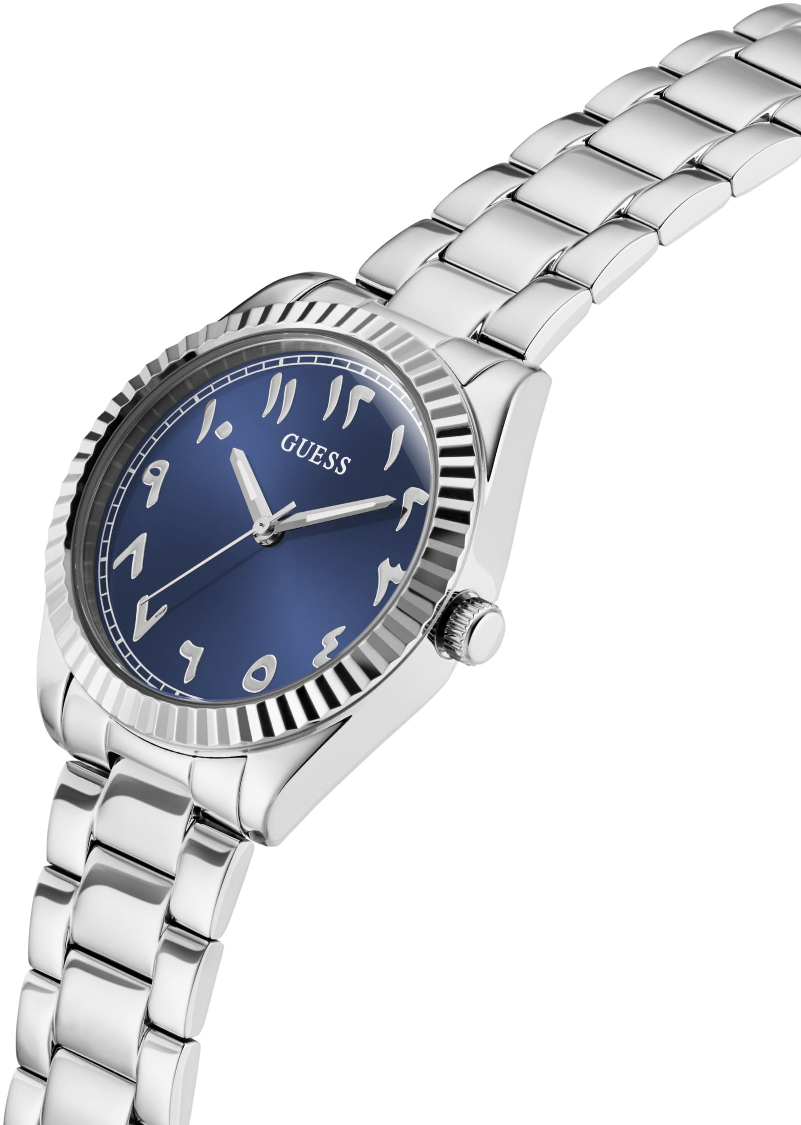 Guess Quarzuhr »LUNA«, Armbanduhr, Damenuhr, Edelstahlarmband, analog