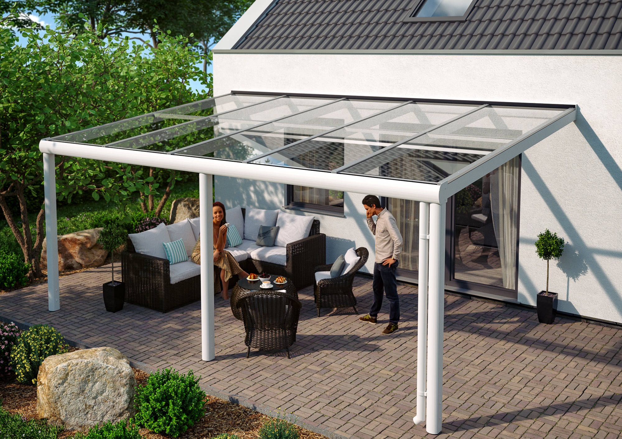 Skanholz Terrassendach »Monza«, Bedachung Verbund-Sicherheits-Glas, Aluminium