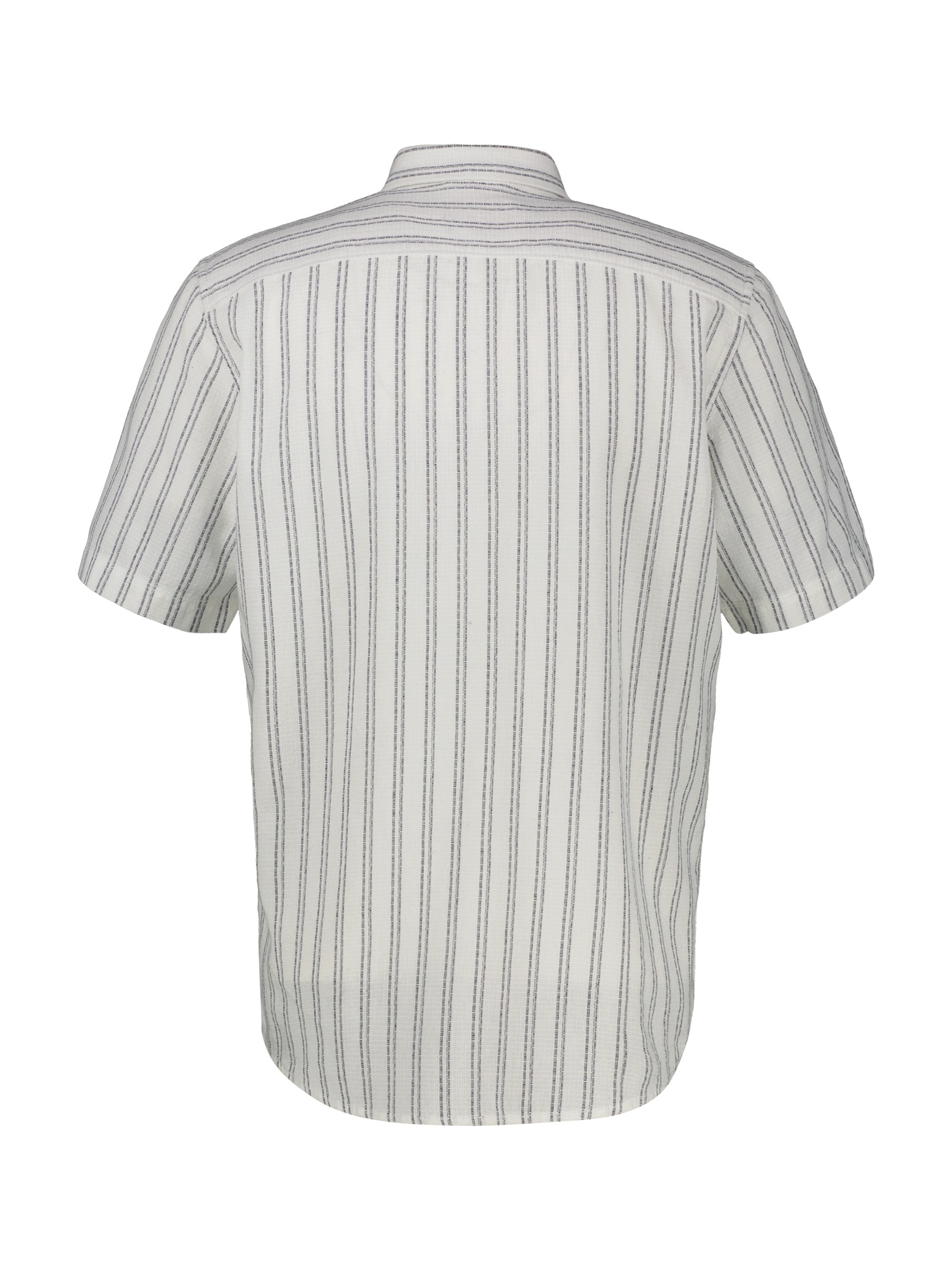 Kurzarmhemd LERROS, Herren, Gr. L, N-Gr, broken weiß, Web, Obermaterial: 100% Baumwolle, bestickt, gestreift, normal hüftbedeckend, Rundhals, Hemden, gestreift, mit Knopfleiste 6