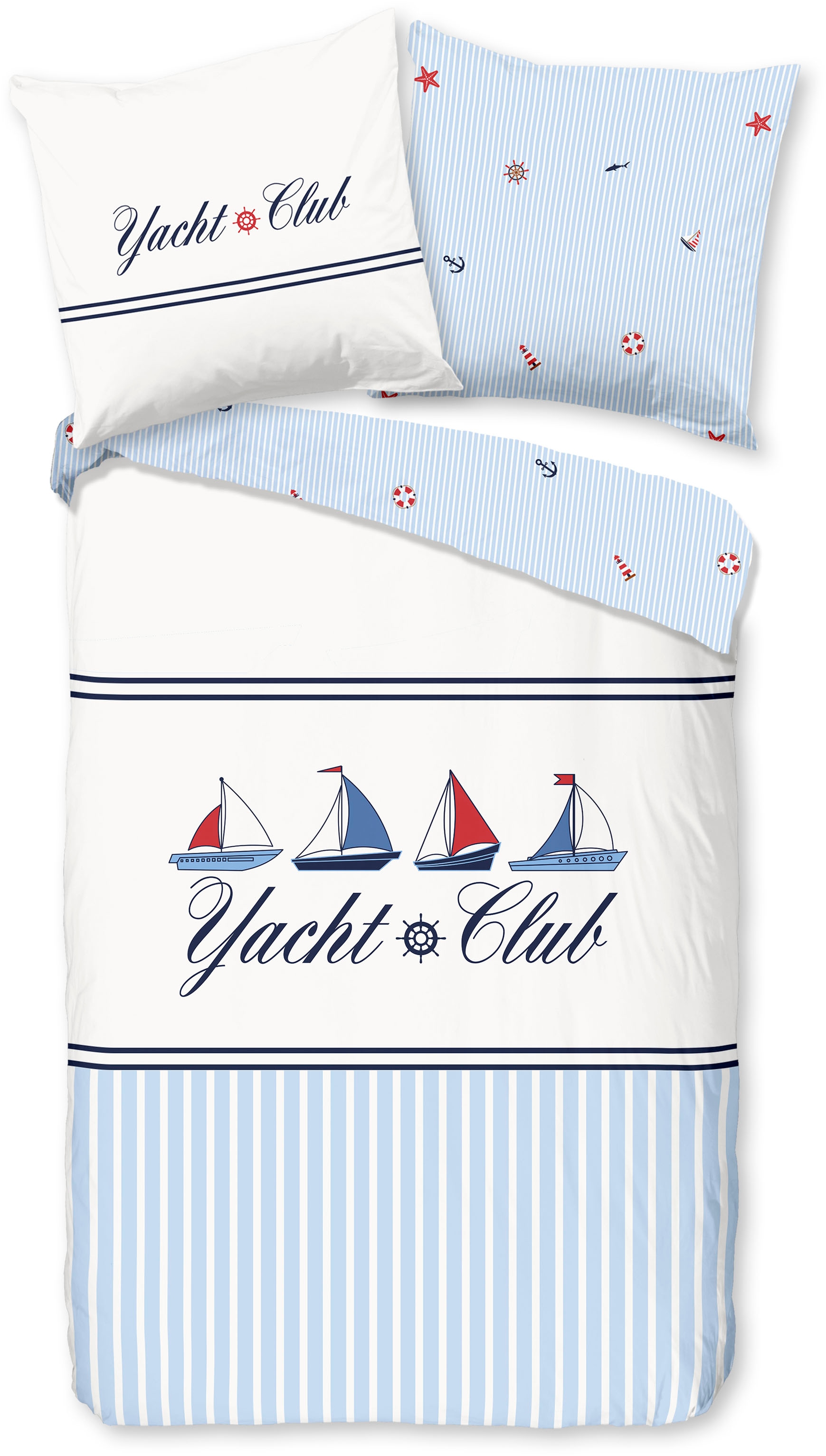 good morning Wendebettwäsche "Yachtclub" 3 tlg. 100% Baumwolle, Renforcé, R günstig online kaufen
