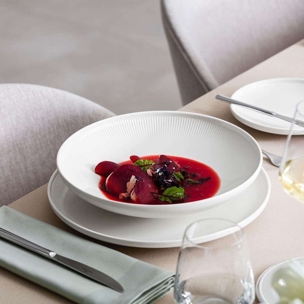 Villeroy & Boch Geschirr-Set »Kombiservice Afina 30er Set weiß« Spülmaschinengeeignet, Mikrowellenfest