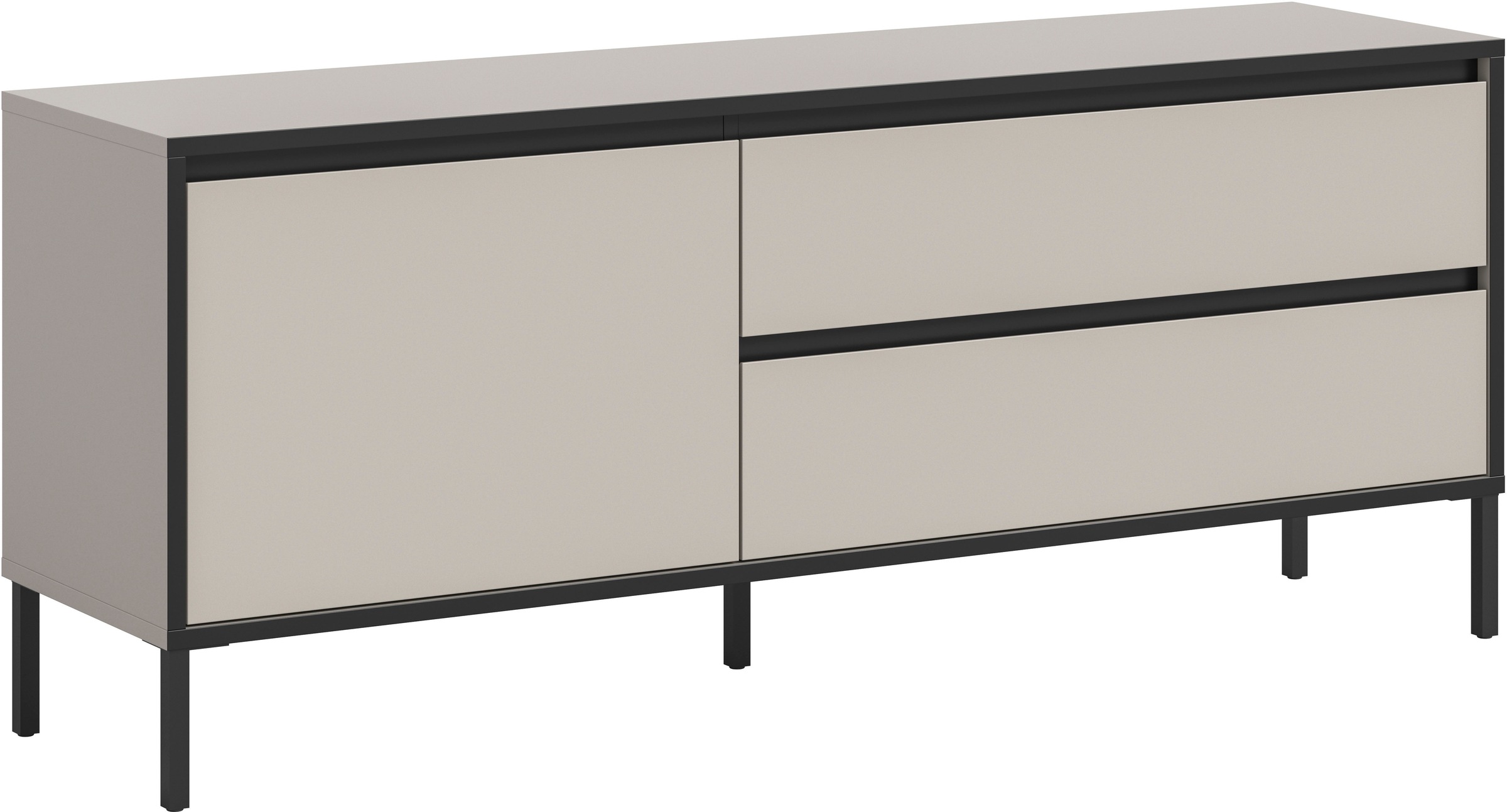 Home affaire Lowboard "NORT, Breite: 150cm, mit Metall Stabfuß, 1 Klappe, 2 günstig online kaufen