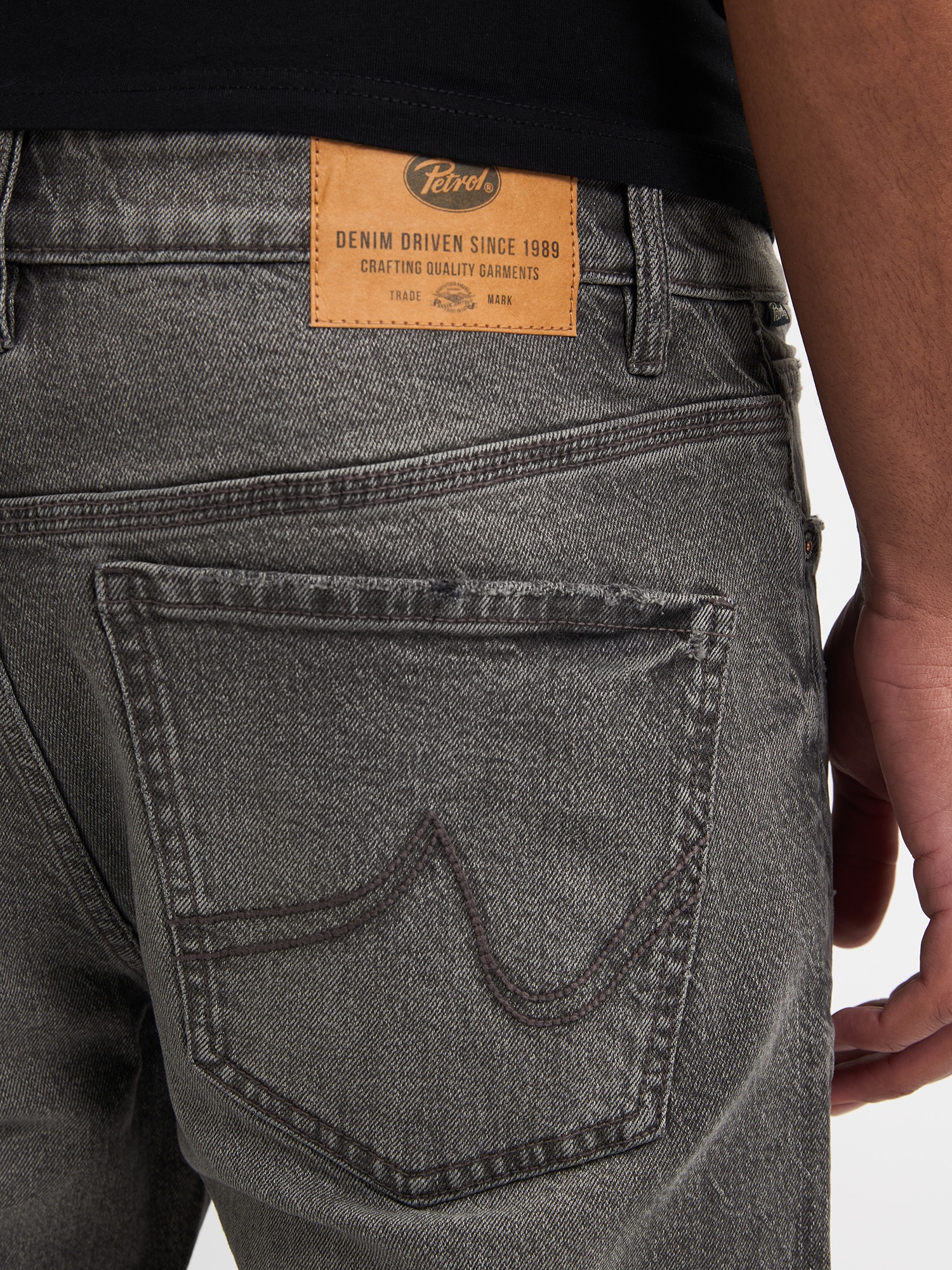 Loose-fit-Jeans PETROL INDUSTRIES, Herren, Gr. 33, Länge 32, schwarz (schwarz stone), Denim/Jeans, Obermaterial: 99% Baumwolle, 1% Elasthan, bequem lang, Jeans 3