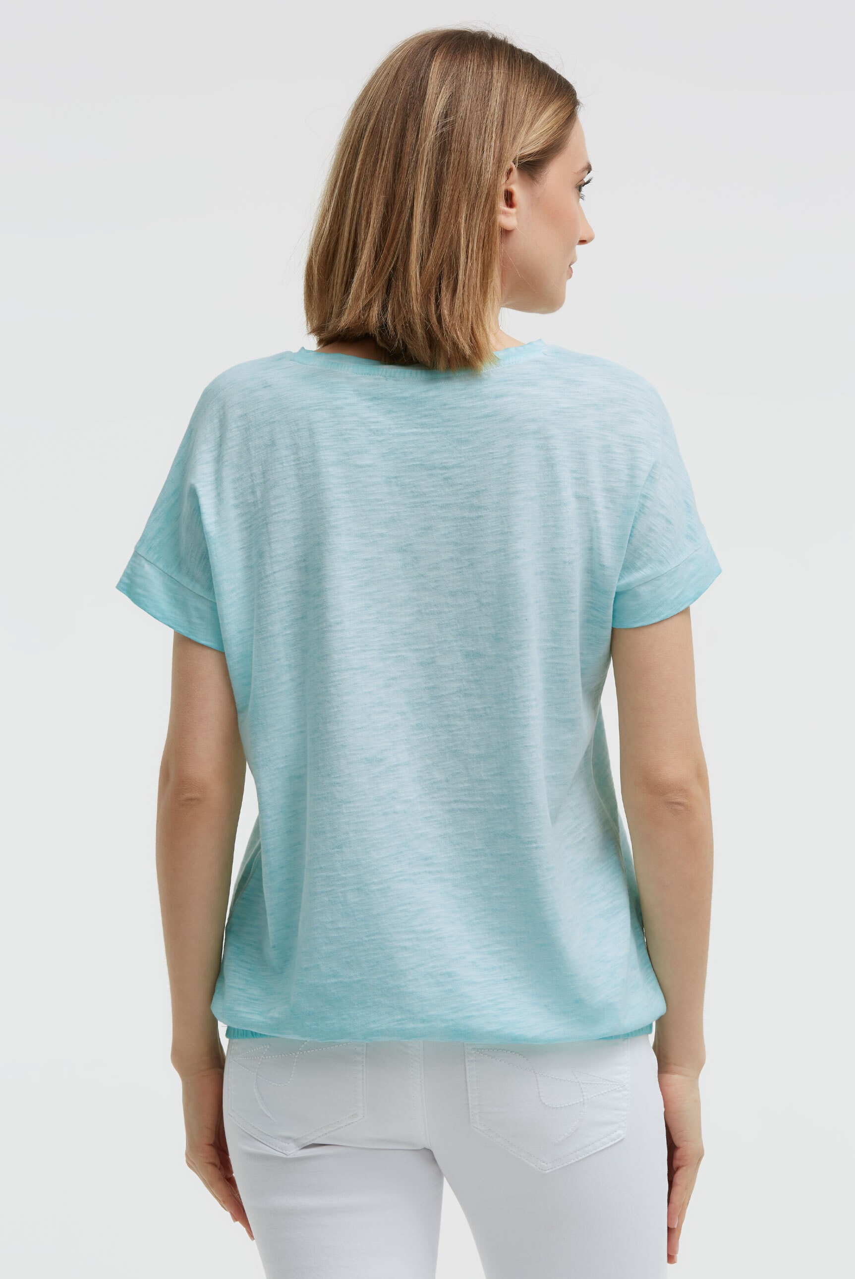 SOCCX Rundhalsshirt mit Gummizug im Saum