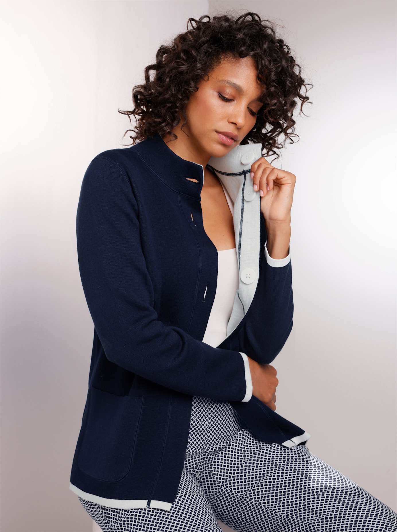 CREATION L PREMIUM Jacquardstrickjacke günstig online kaufen