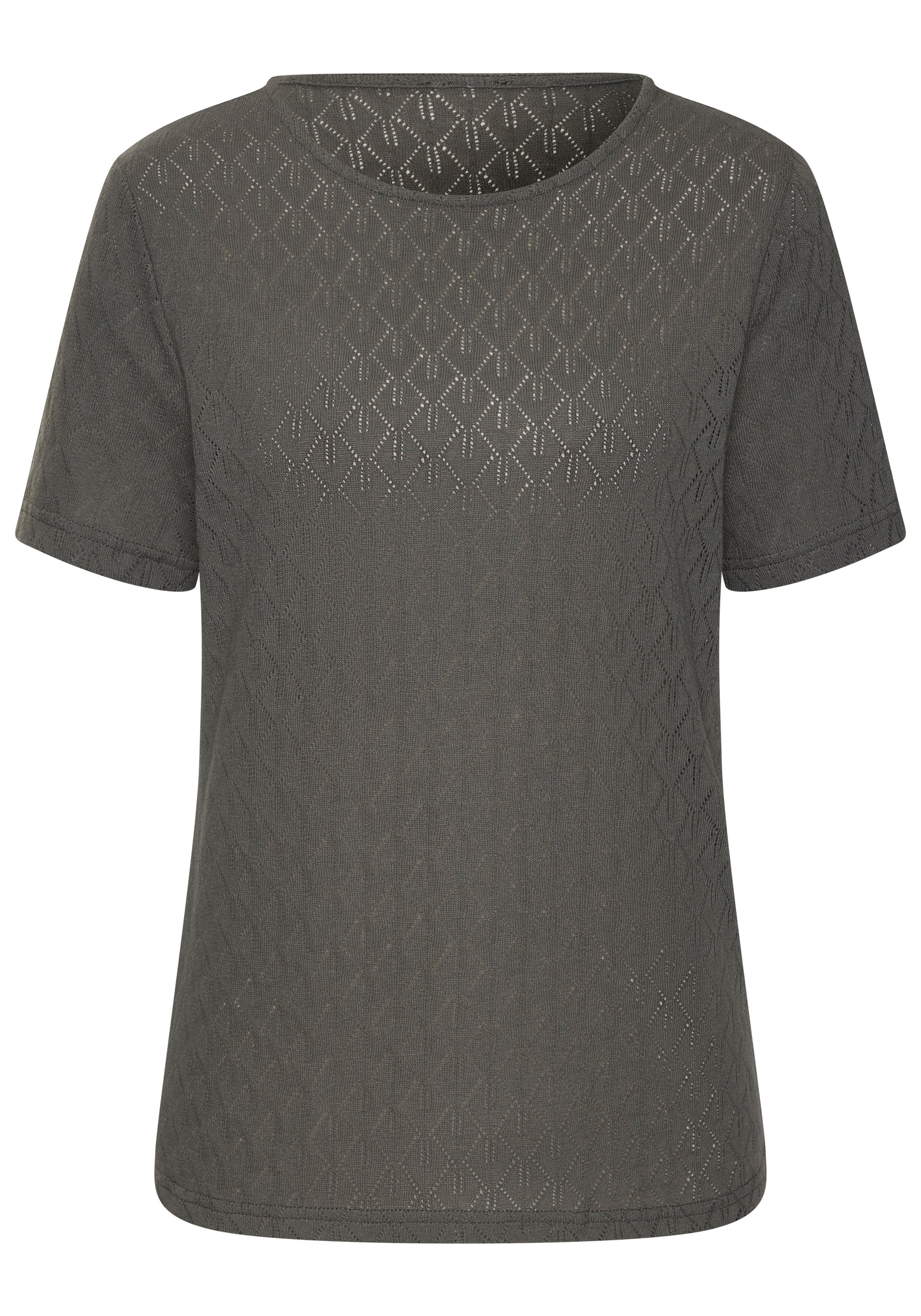 Vivance Kurzarmshirt "mit modischem Ajour-Muster" aus weicher Baumwoll-Qual günstig online kaufen