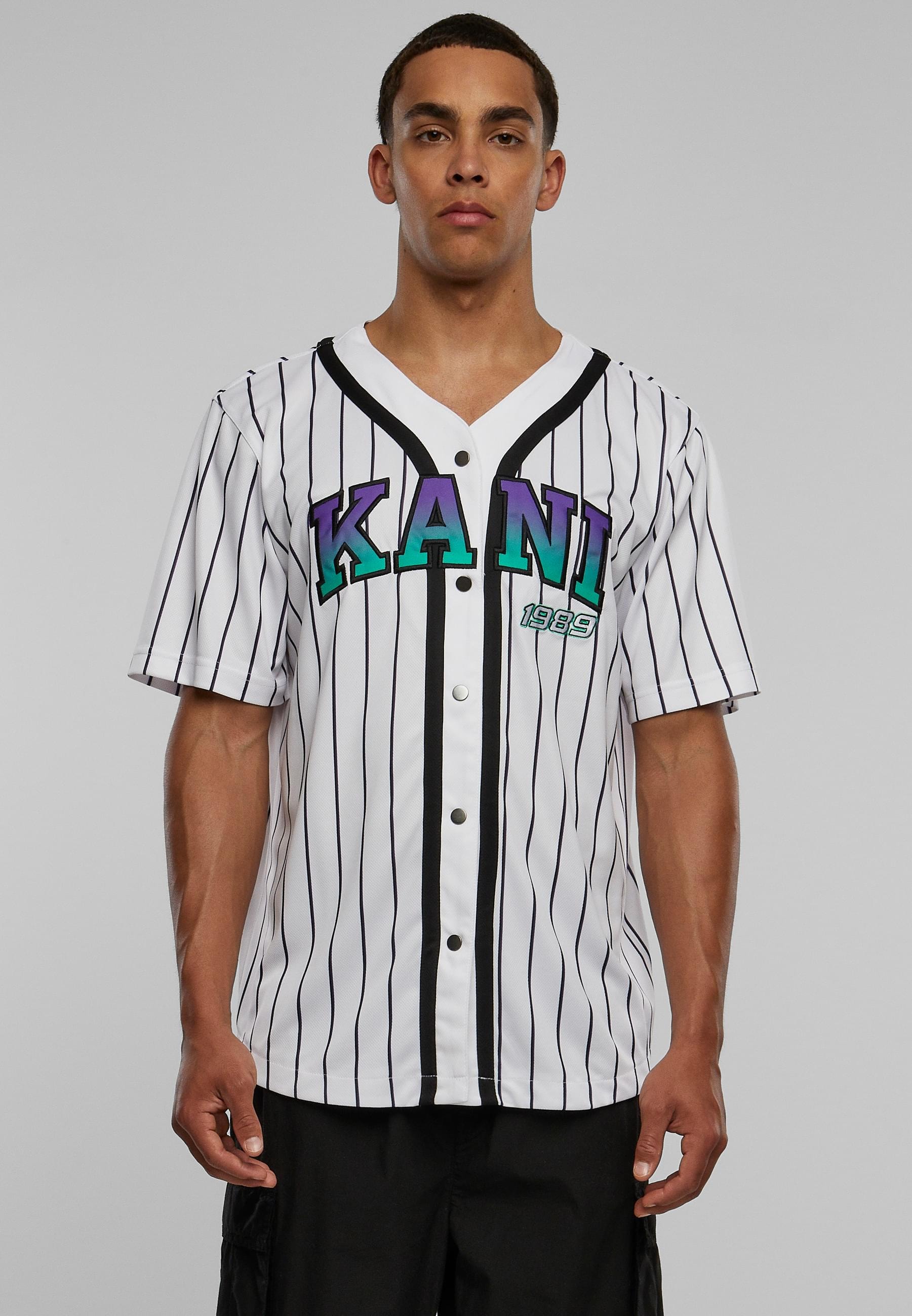 Karl Kani T-Shirt »Karl Kani Herren KM233-003-2 KK Serif Pinstripe Baseball Shirt«, (1 tlg.)