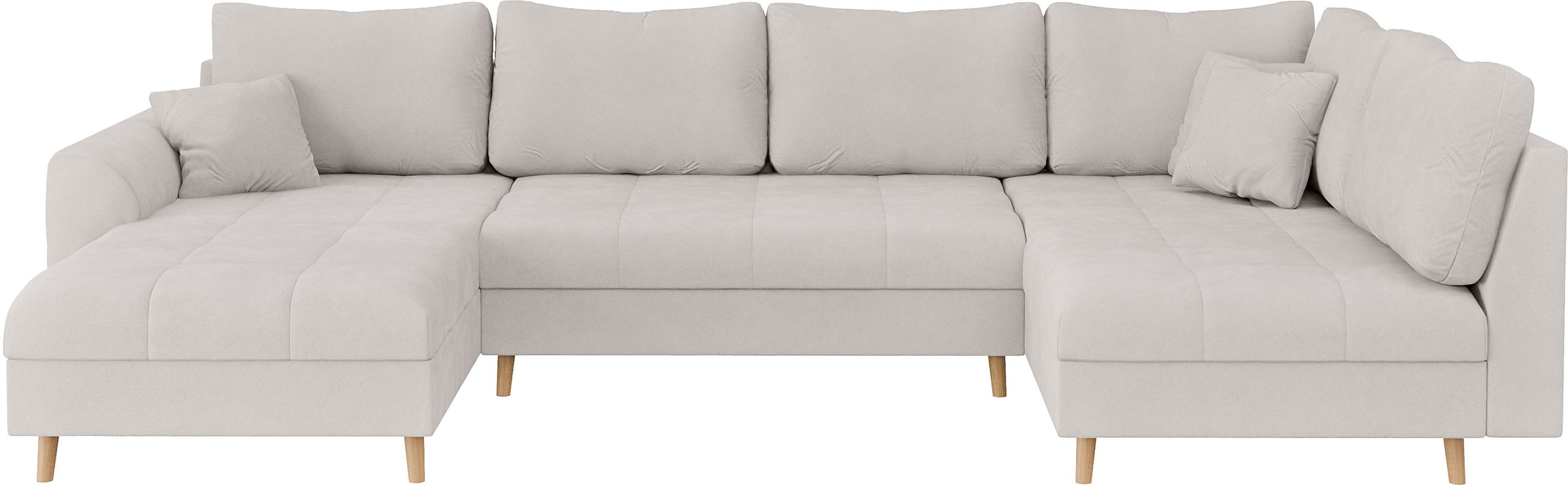 Home affaire Wohnlandschaft »CHARRE U-Form mit Ottomane, Maße B/T/H: 310/161/81 cm«, feine Steppung, lose Rücken- und Zierkissen, auch in Cord und Bouclé