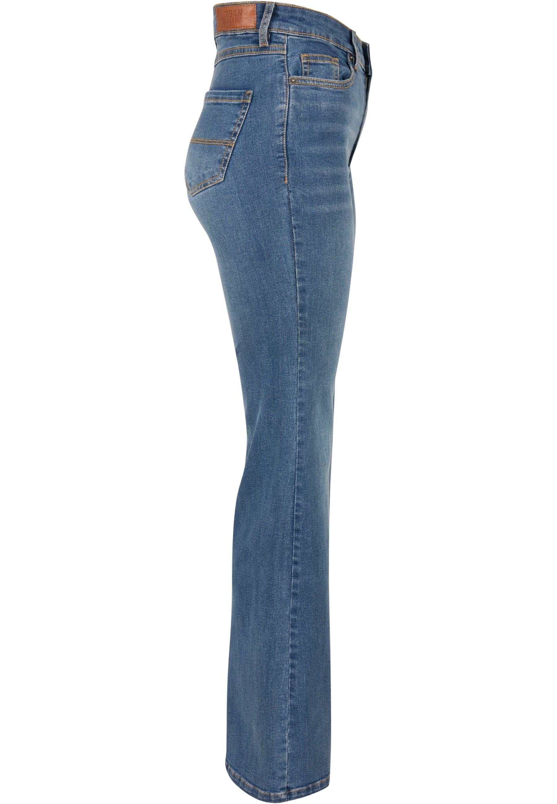 URBAN CLASSICS Bequeme Jeans »Urban Classics Damen Ladies High Waist Flared Denim Pants«, (1 tlg.)