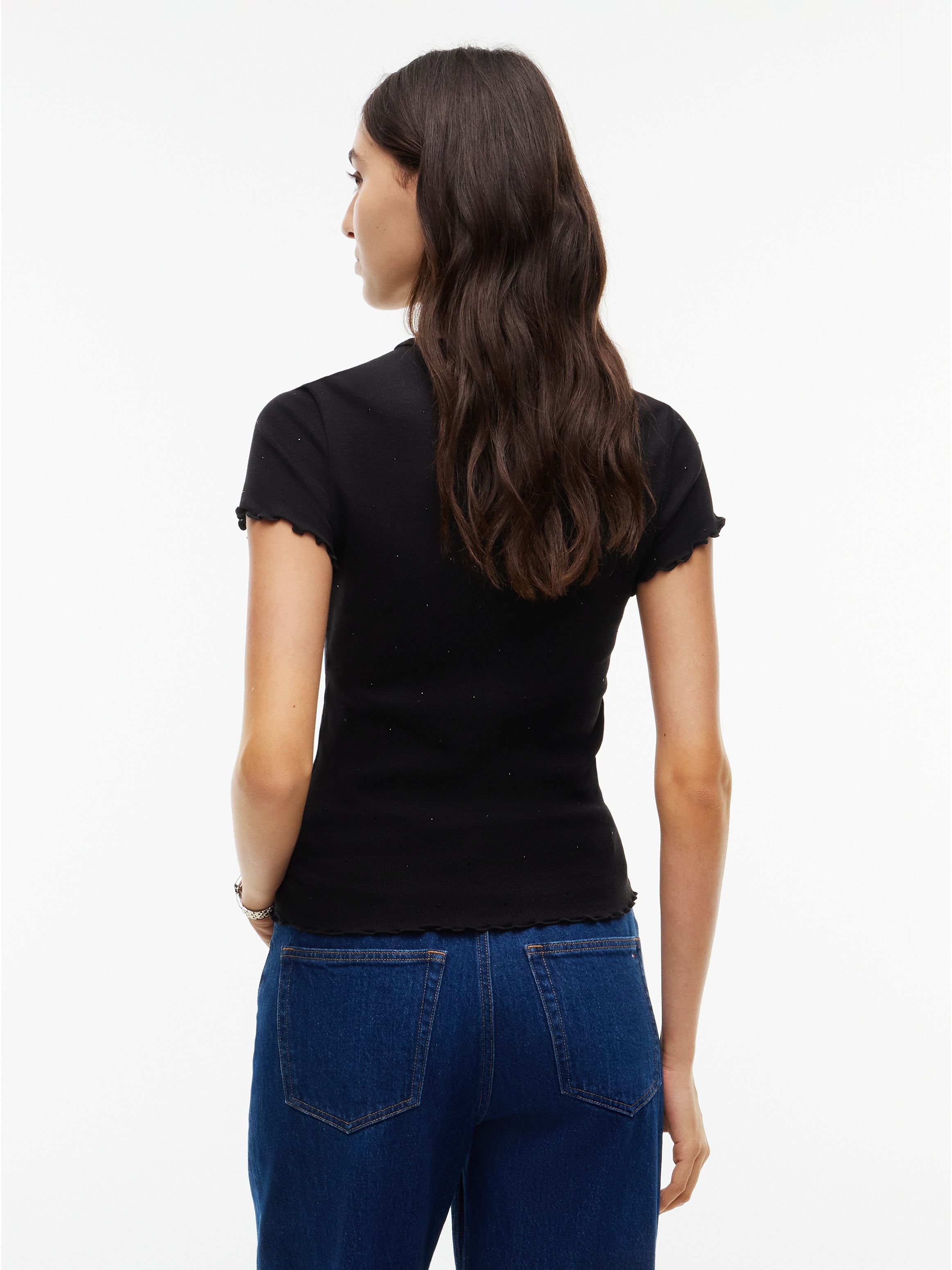 Tommy Jeans Rundhalsshirt »TJW SLIM PARTY RIB SS EXT« Baumwollmischung, slim fit, figurbetont, in gerippter Struktur