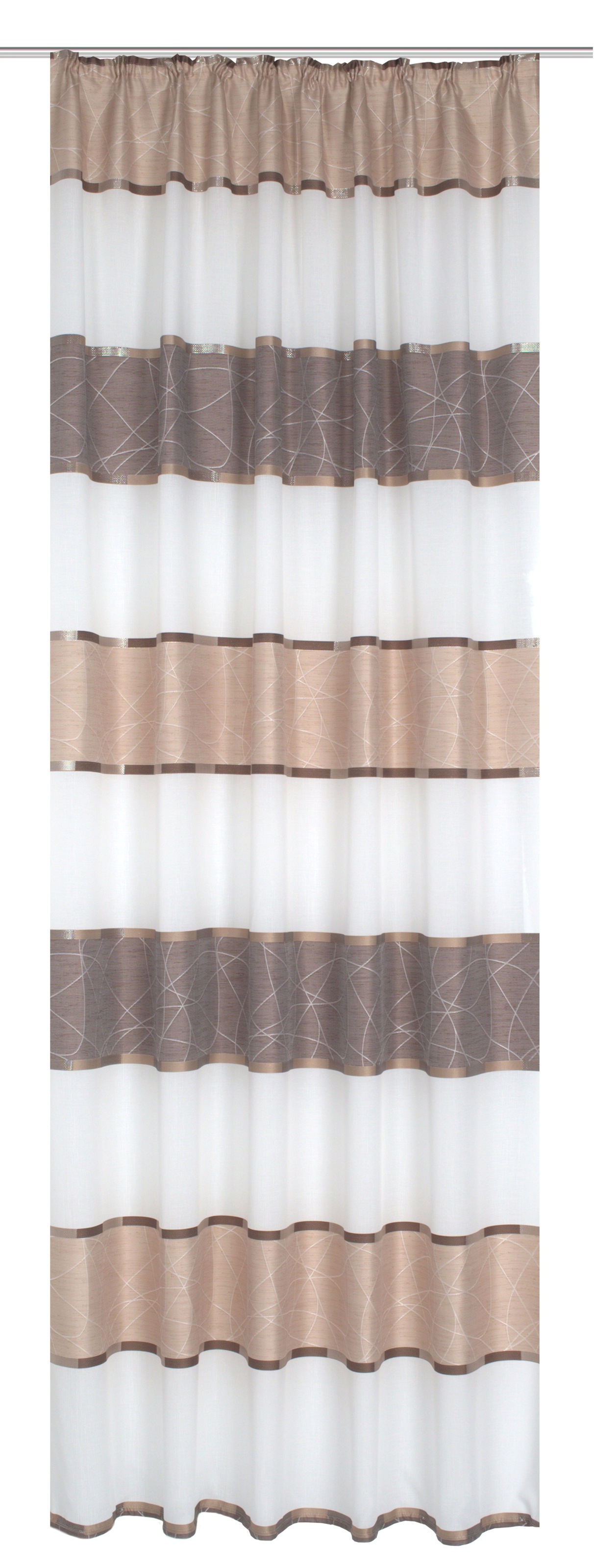 Thumbnail - HOME WOHNIDEEN Vorhang "WALTER" Kräuselband 1 Stk. tlg. Kräuselbandschal WALTER Querstreifen