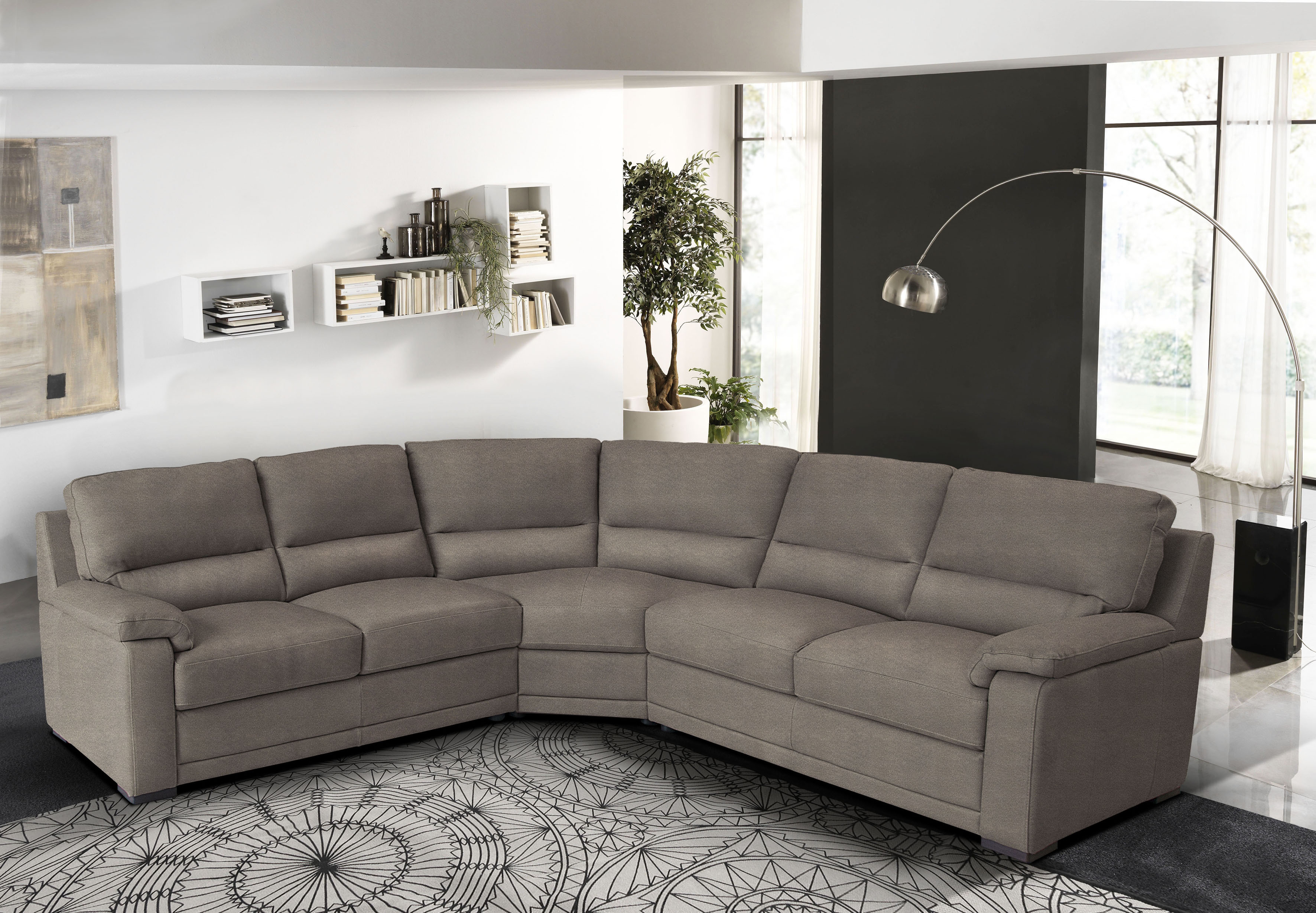 Egoitaliano Ecksofa "Doris, modernes Designerecksofa in hochwertigen Microfaserqualitäten" edle Detailverarbeitung, wahlweise fleckenabweisend oder in Lederoptik
