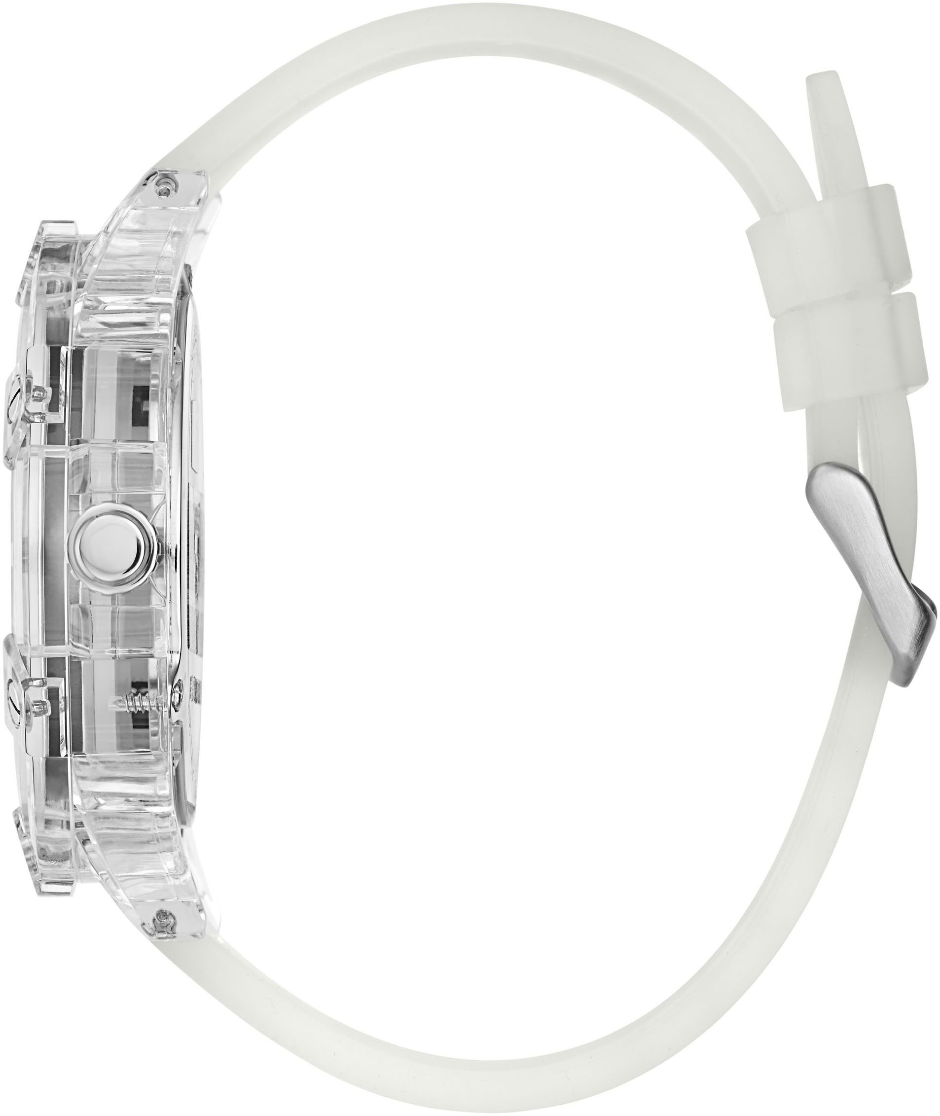 Guess Multifunktionsuhr »KING«, Quarzuhr, Armbanduhr, Herrenuhr, Datum, Wochentag, Silikonarmband