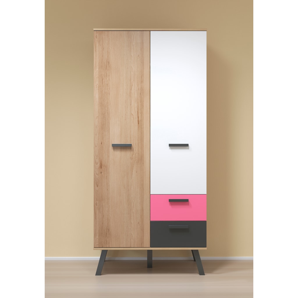 trendteam Kleiderschrank »Mats«, Front teilweise wechselbar - Rosa oder Blau