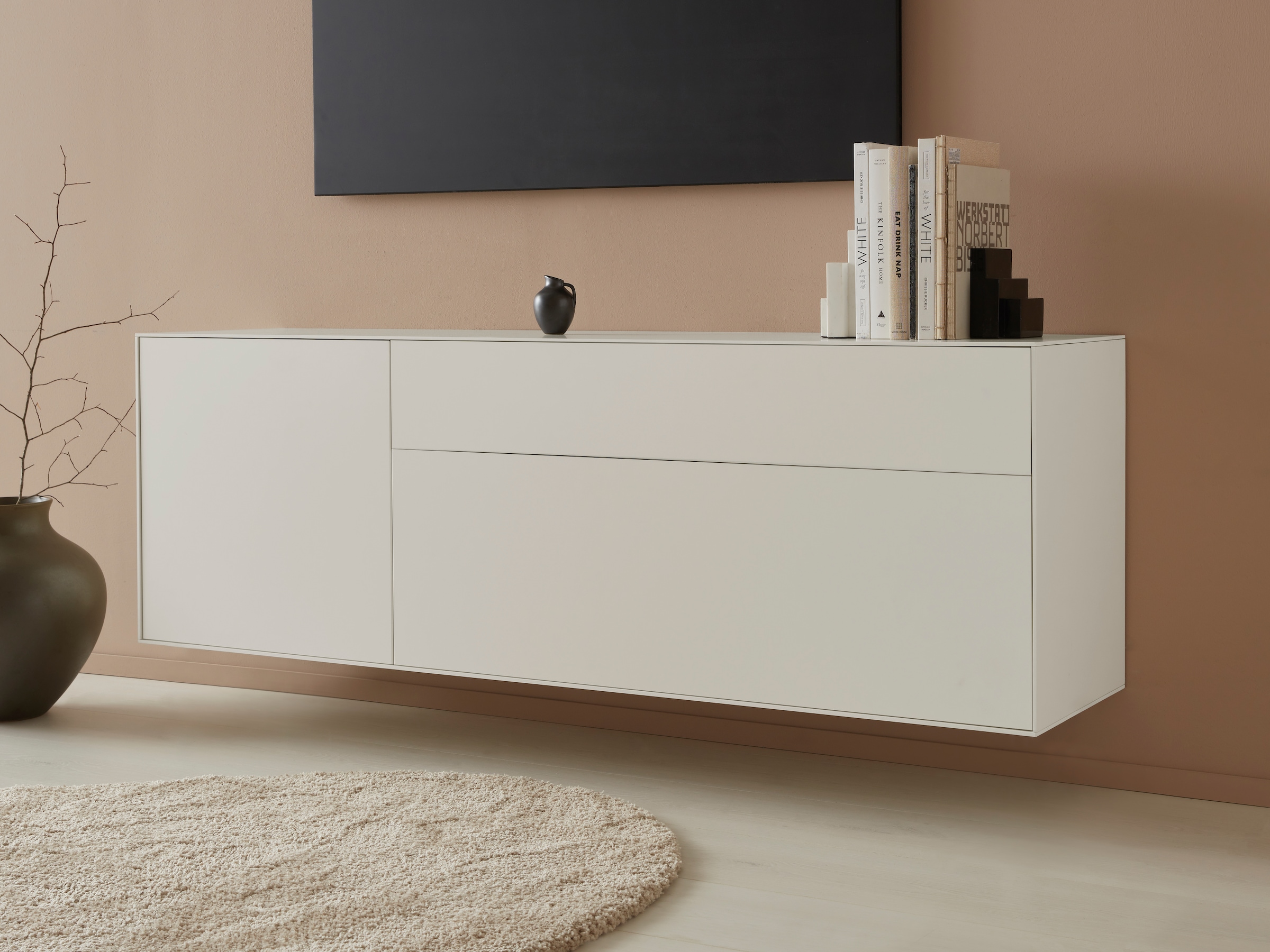 LeGer Home by Lena Gercke Lowboard »Essentials«, Breite: 167 cm, MDF lackiert, Push-to-open-Funktion