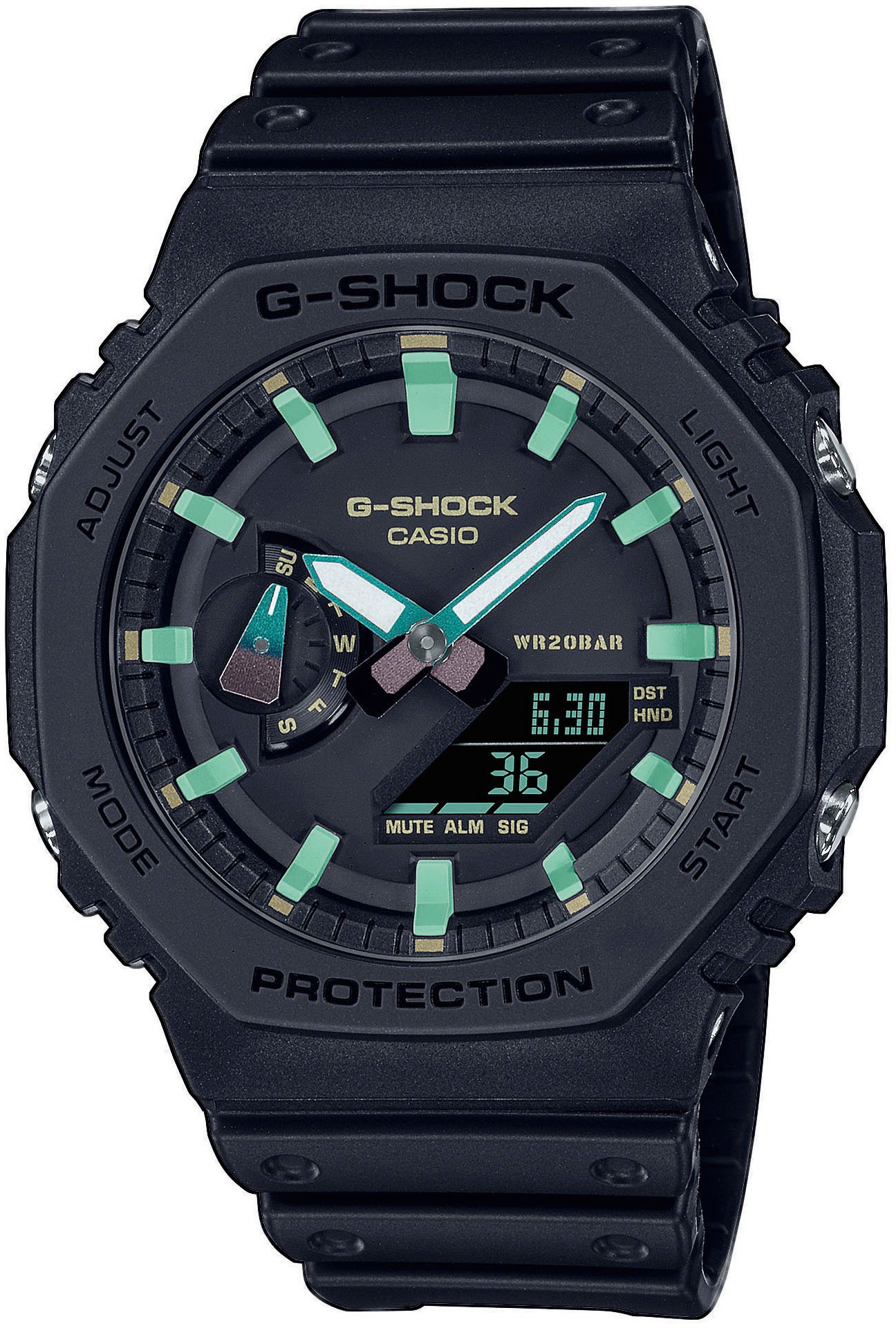 CASIO G-SHOCK Quarzuhr, Armbanduhr,Herrenuhr,digital,bis 20bar wasserd.Resinarmband