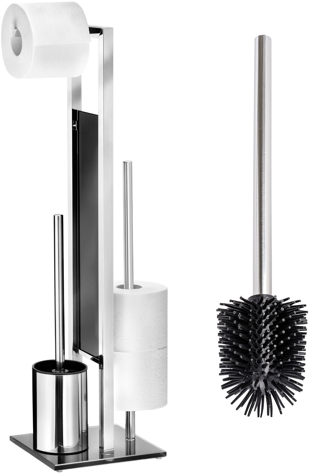 WENKO WC-Garnitur "Rivalta" Set aus Edelstahl  Sicherheitsglas günstig online kaufen