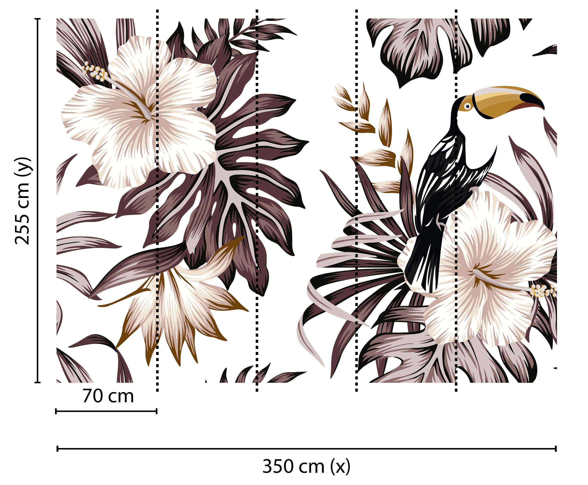living walls Fototapete »Designwalls Toucan 2«, Vlies, Wand, Schräge, Decke