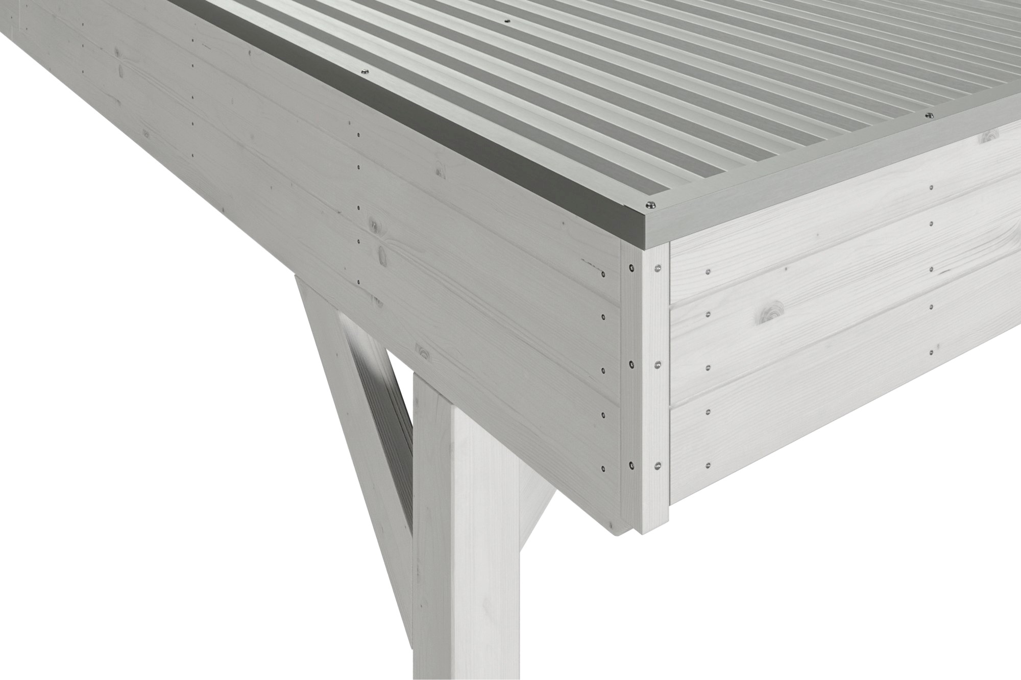 Skanholz Doppelcarport »Grunewald«, Leimholz-Nordisches Fichtenholz, weiß, mit Aluminiumdach