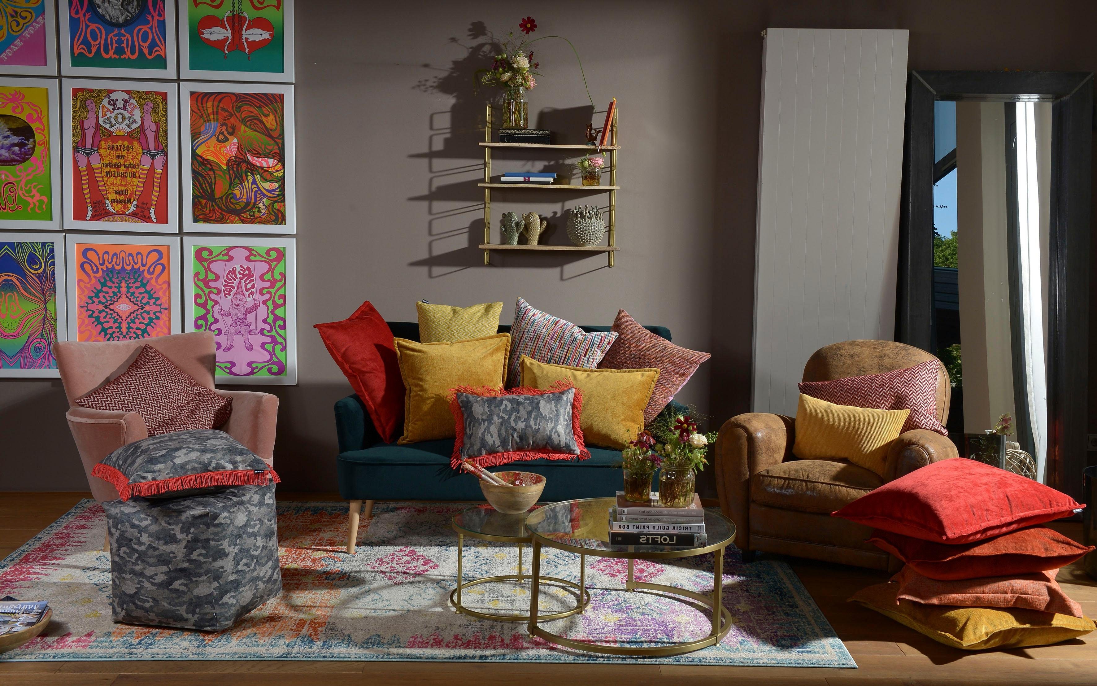 Thumbnail - H.O.C.K. Dekokissen "Bizantina" Kissenhülle mit Füllung, 1 Stück, mit umlaufender Biese