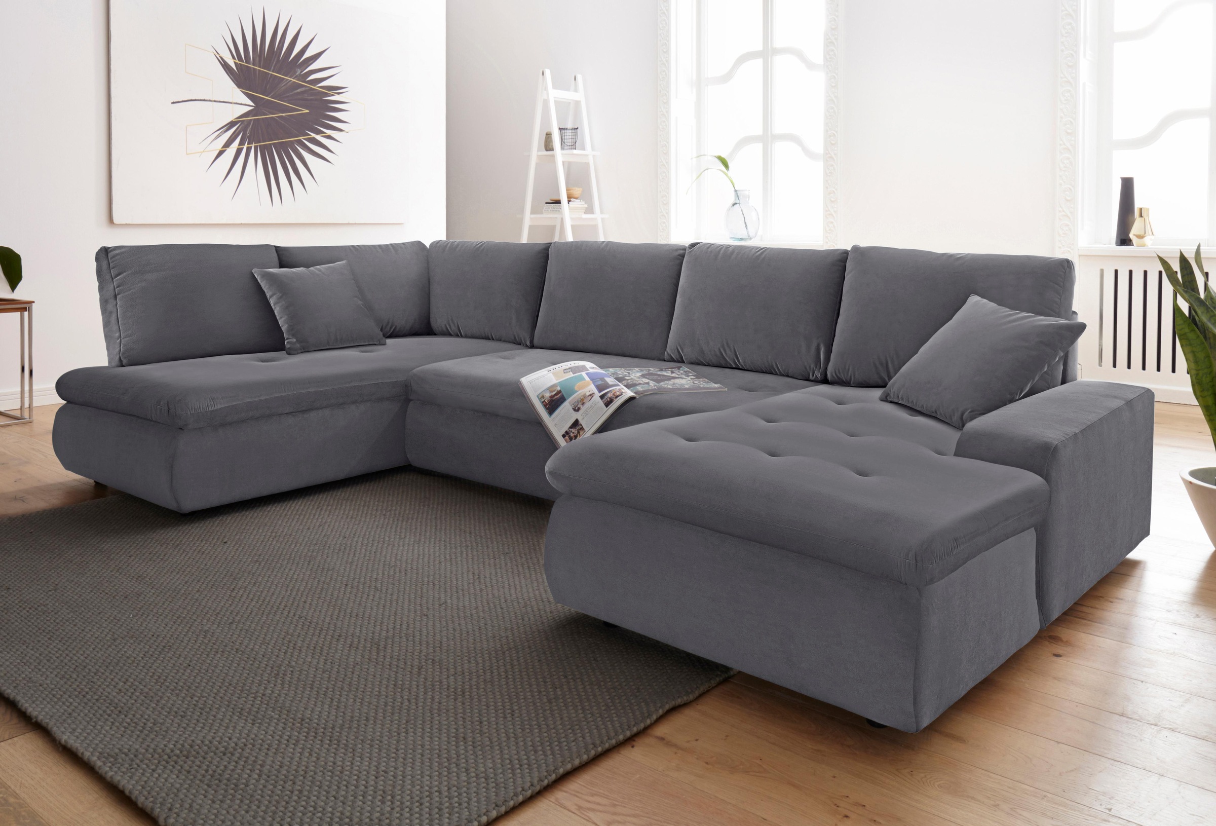 TRENDMANUFAKTUR Wohnlandschaft »Indie II, tolle Detailverarbeitung, bequem und komfortabel im Sitz«, wahlweise mit Bettfunktion, U-Form