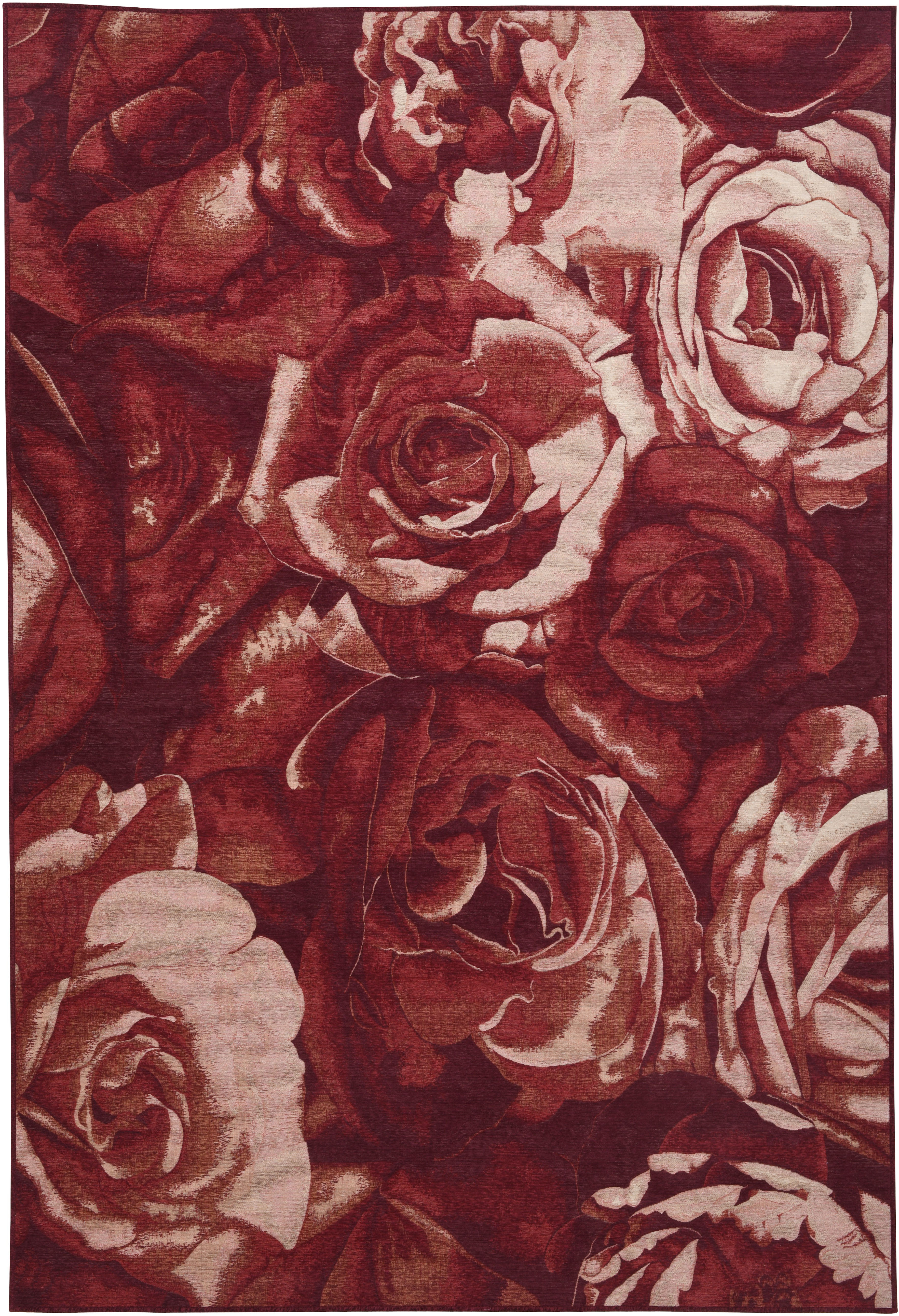 THEKO "Flomi Rose" rechteckig 4 mm Höhe Flachgewebe, ideal im Wohnzimmer & Schlafzimmer