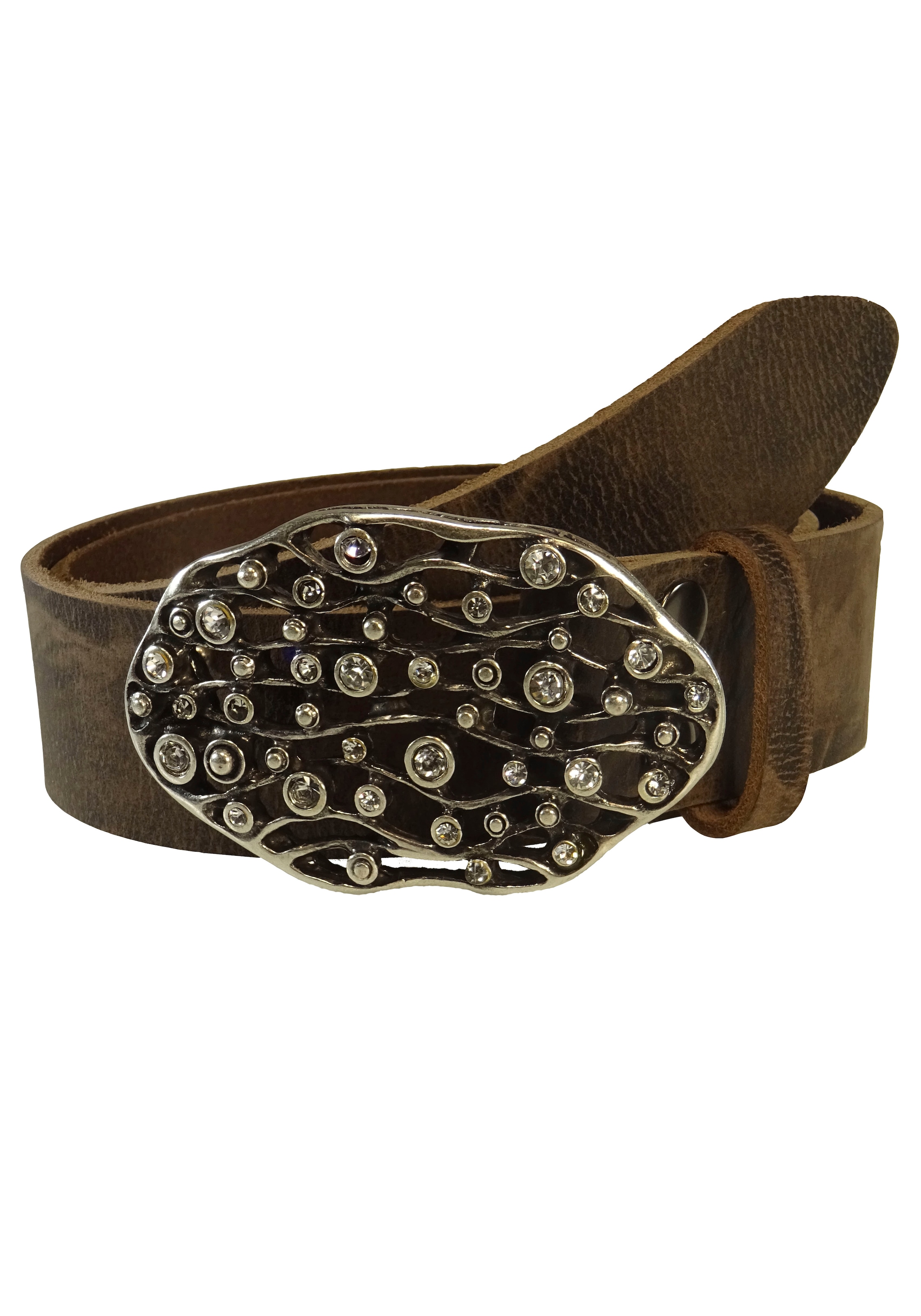 Rettungsring Gürtel Ledergürtel mit austauschbarer Schließe "Welle Oval Mit günstig online kaufen