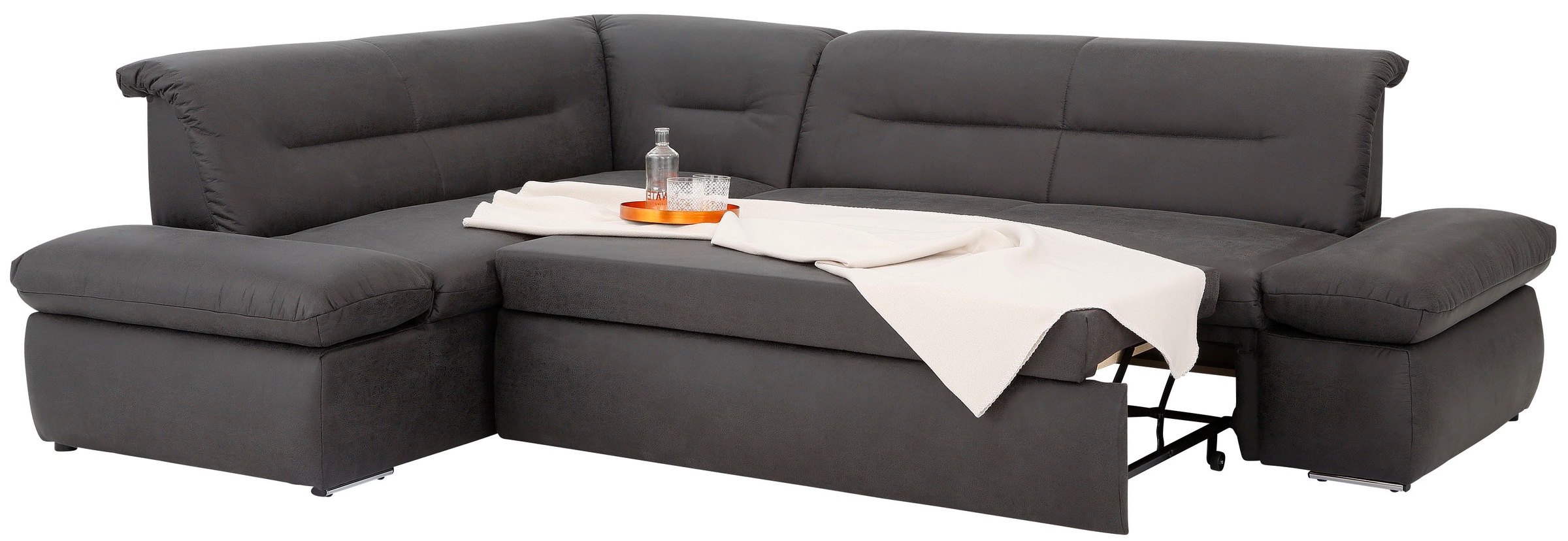 INOSIGN Ecksofa »Avesa L-Form«, Wahlweise mit Arm- und Bettfunktion, B/T/H: 275/211/80 cm
