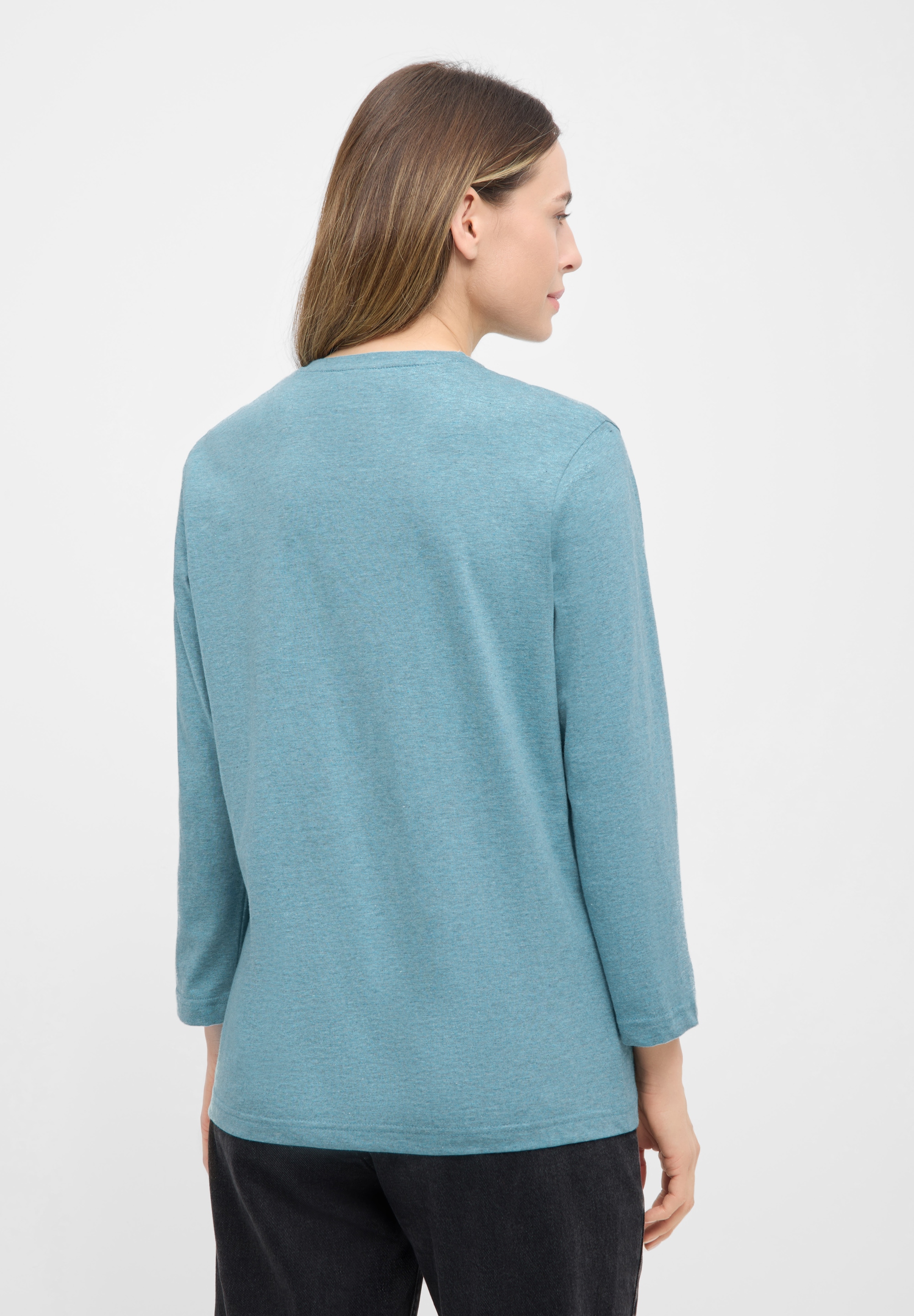 Bench. 3/4-Arm-Shirt »ROMILEY«, tailliertes Basic mit 3/4 Arm und Logoprint im Metallic-Holo Stil