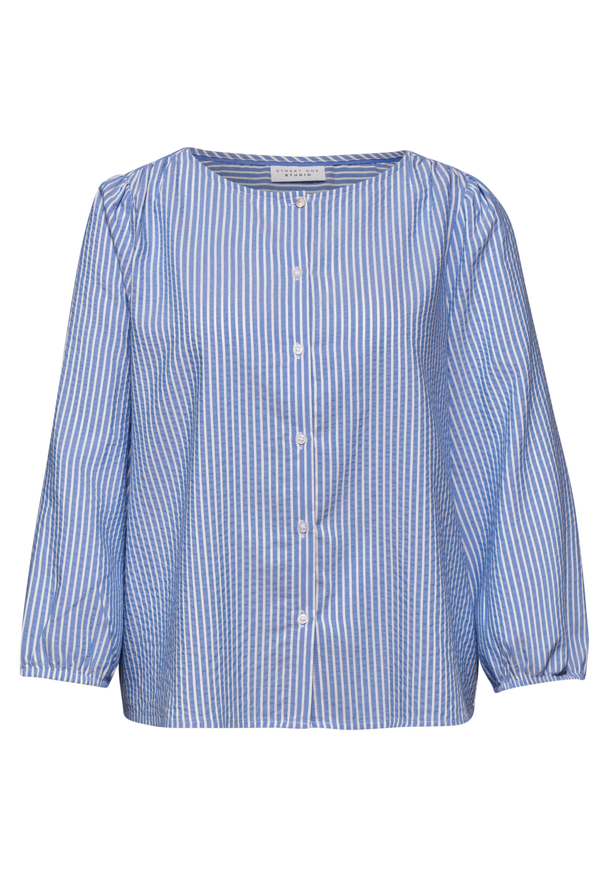 STREET ONE STUDIO Carmenbluse im Seersucker-Style mit Streifen