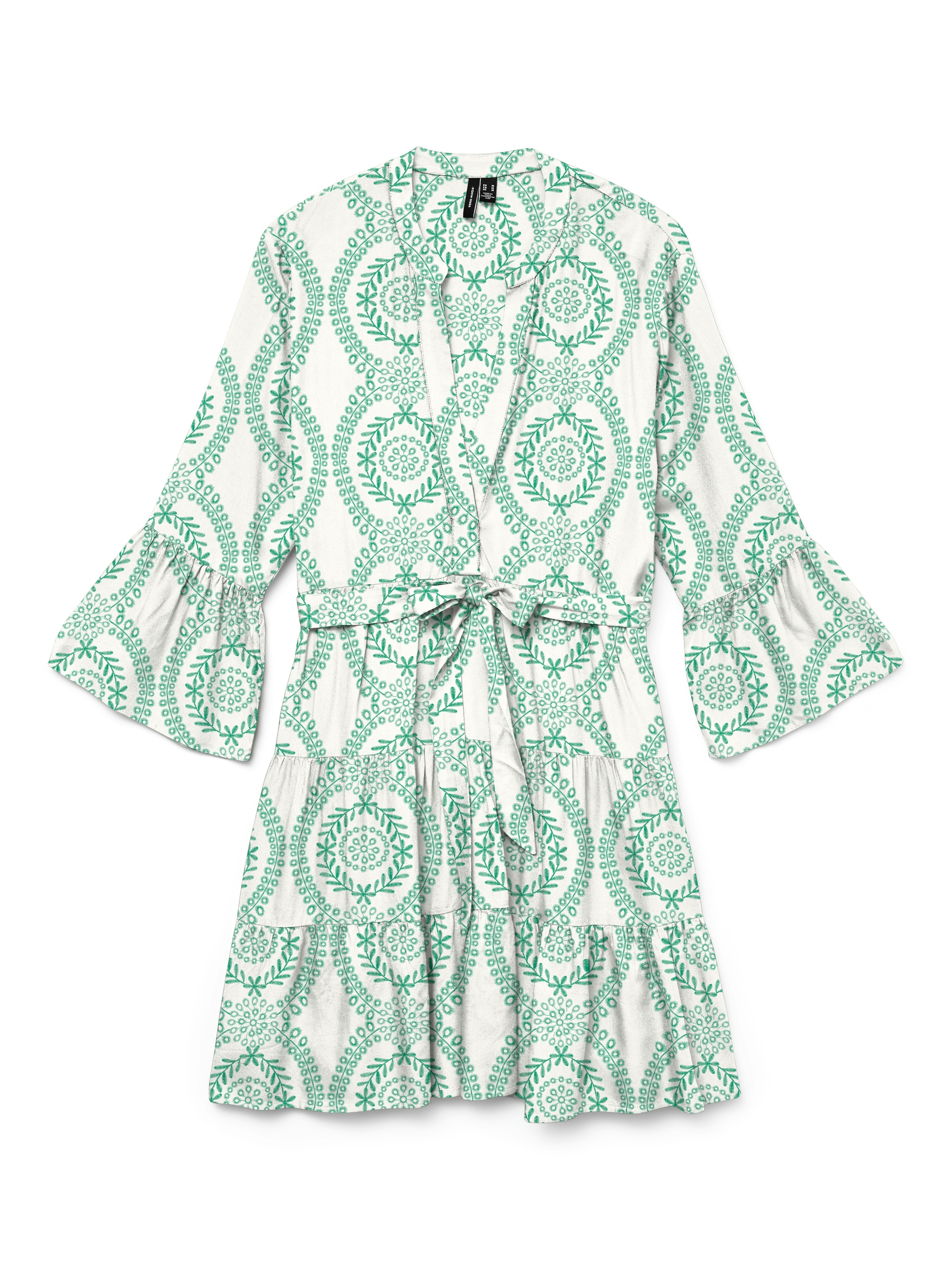 Vero Moda Tunikakleid »VMMELBA 3/4 SHORT BELT DRESS WVN GA NOOS«, mit Volant und Taillen-Bindegürtel