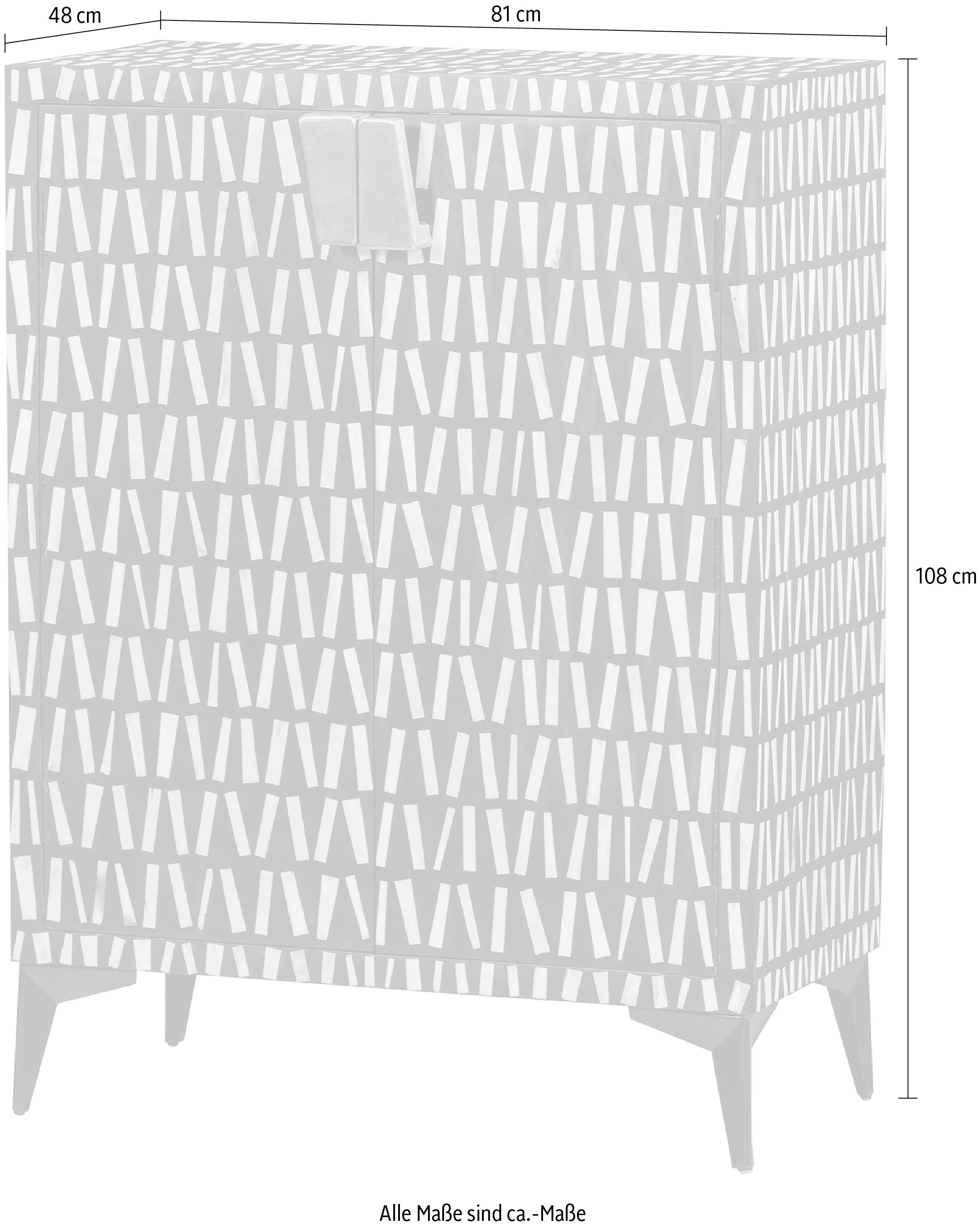 WOOOD Highboard »Menne Midi-Schrank mit Metallgriffen«, Kommode im stilvollem Design, H 108 cm x B 81 cm