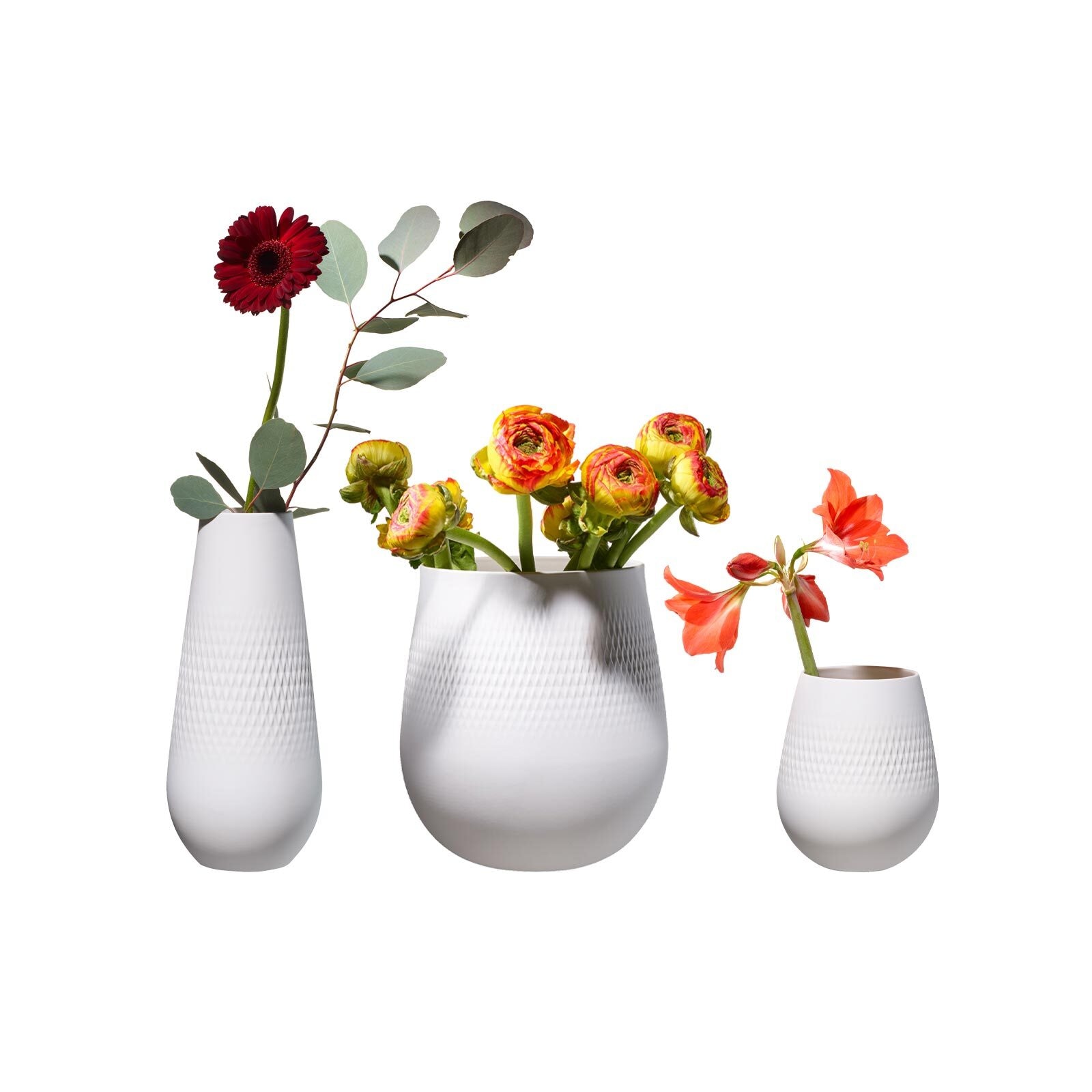 Villeroy & Boch Dekovase "Vasen-Set Manufacture Collier 3er Set weiß"