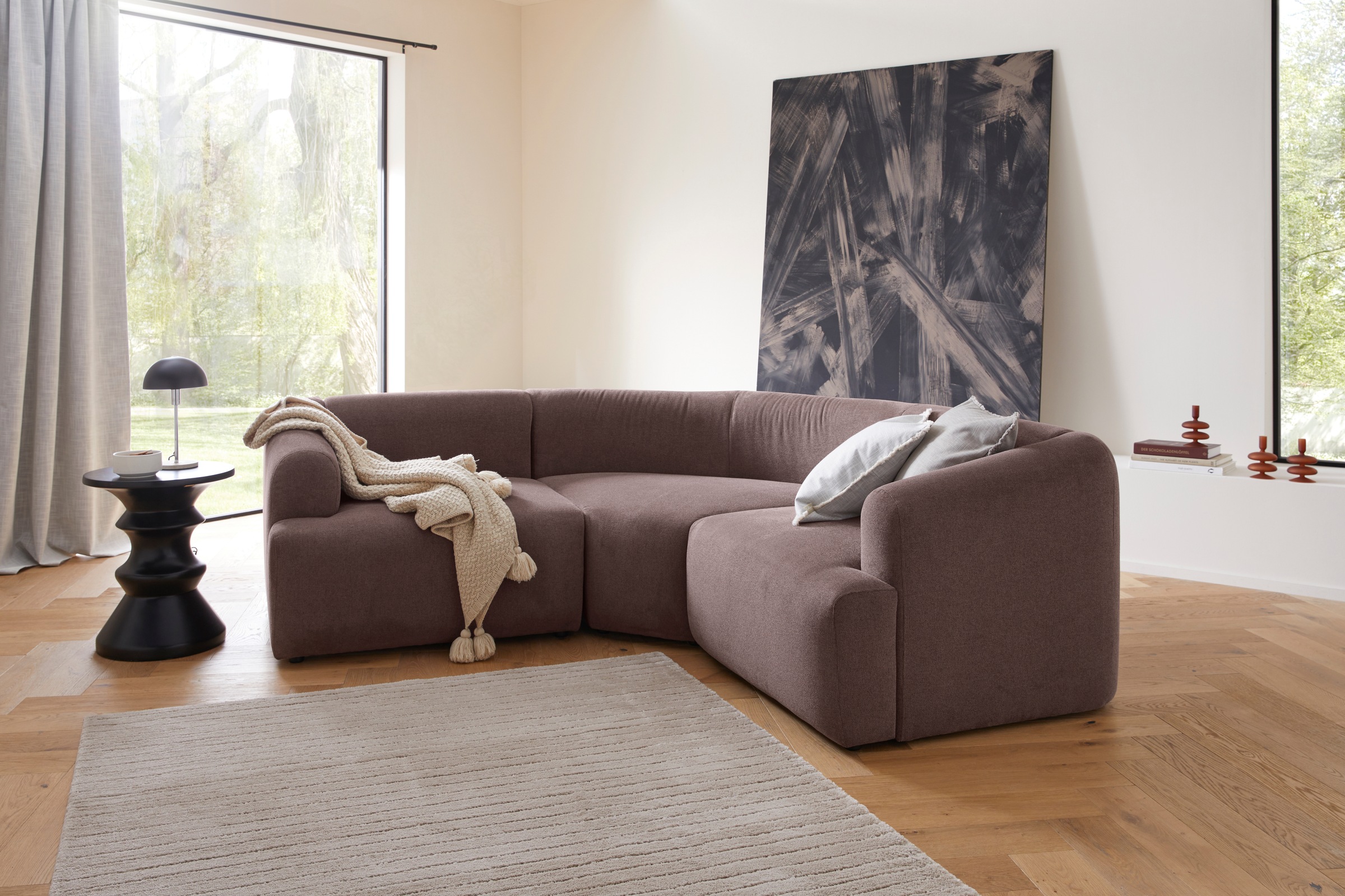 LeGer Home by Lena Gercke Sofa-Eckelement »LYZA mit gerundeter Rückenlehne, Maße B/T/H: 122/104/74 cm«, als Modul oder separat verwendbar, für individuelle Zusammenstellung