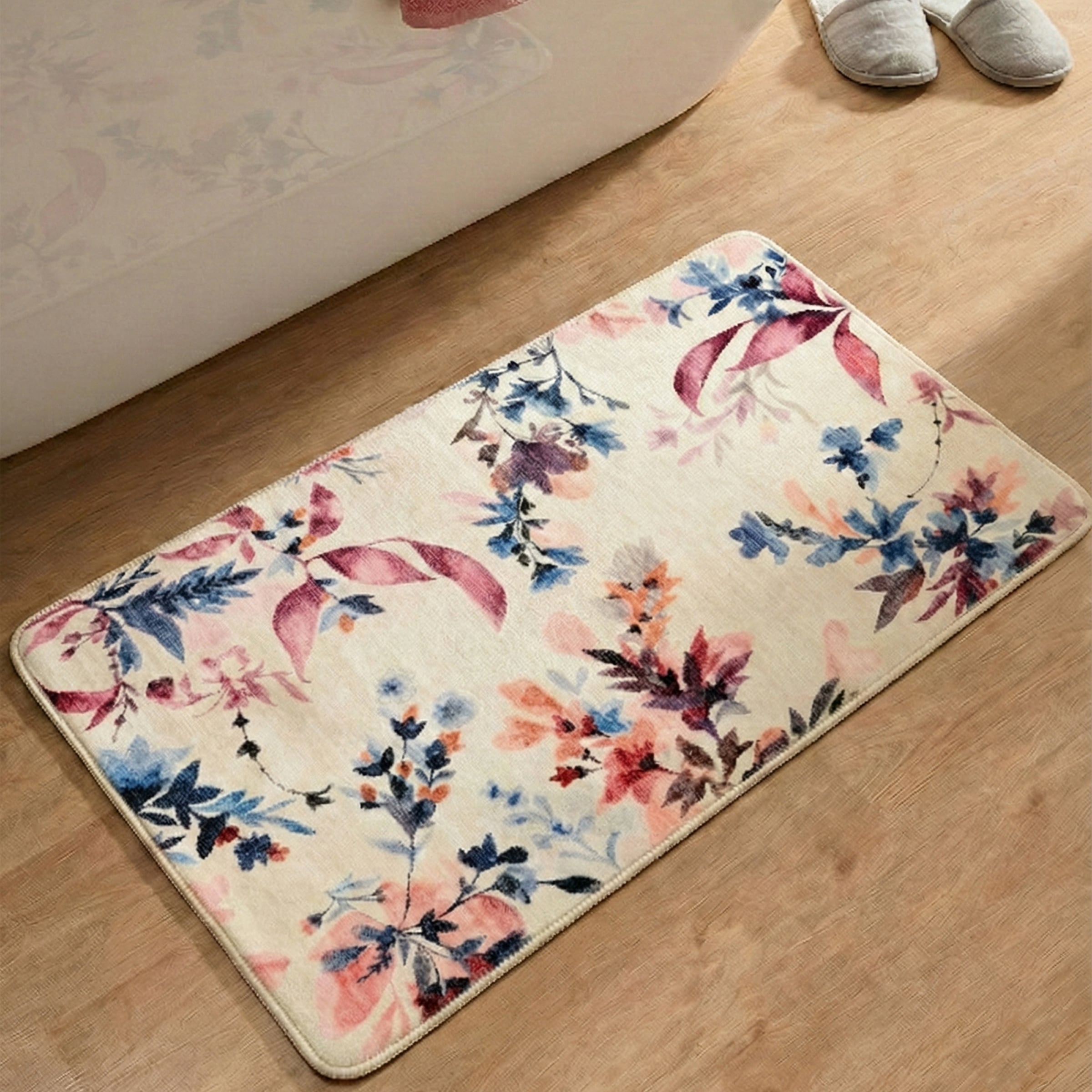 Gino Falcone Badematte "Aquata GF-159, Badvorleger, Badezimmer Teppich" Höhe 7 mm rutschhemmend beschichtet fußbodenheizungsgeeignet Badteppich, bedruckt, Blumen Design, rechteckig